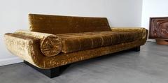 Mid-Century Sleigh Leg Gondola Sofa in the Manner of James Mont