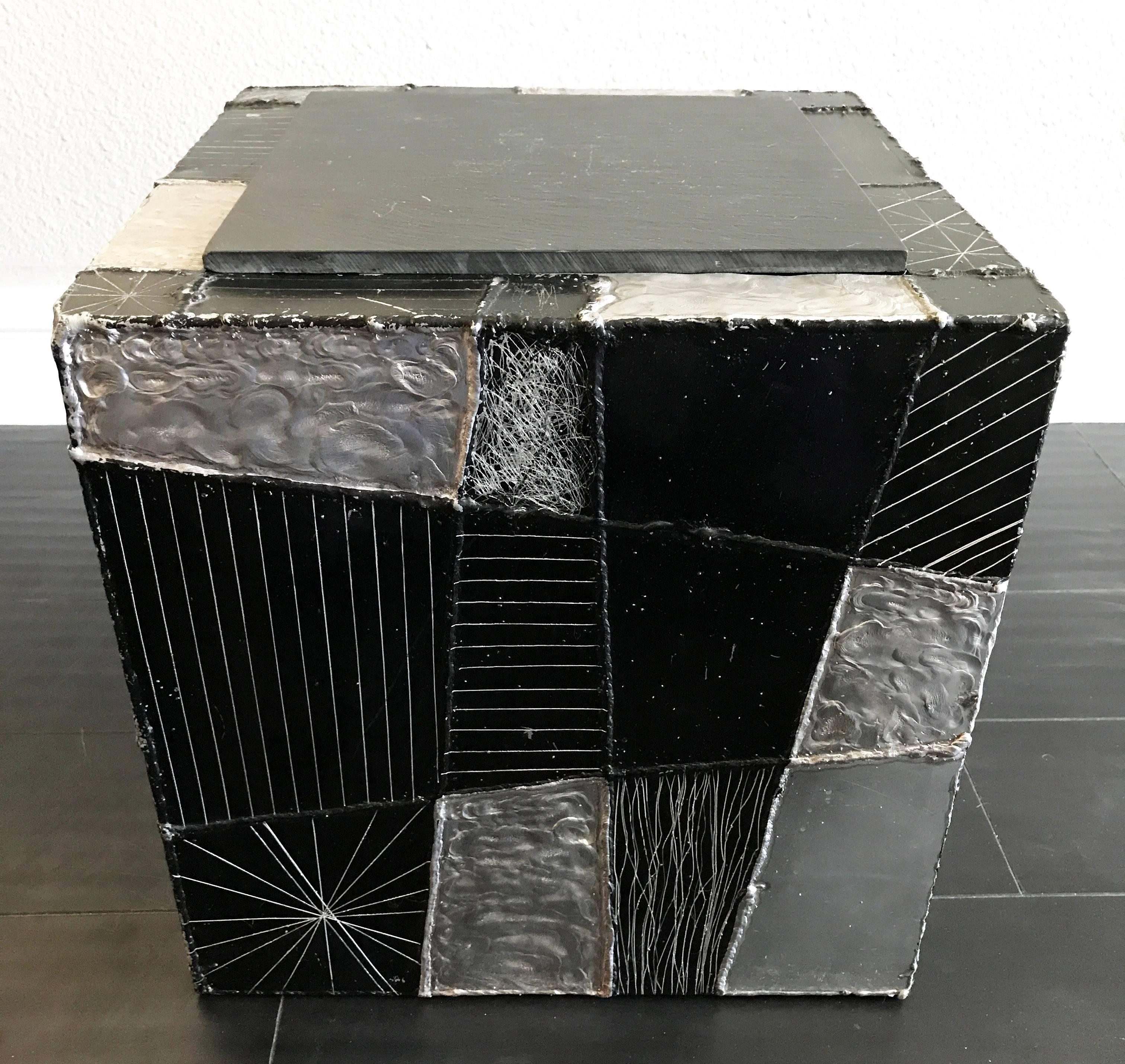 American Paul Evans Argente Cube Table Model PE37 For Sale