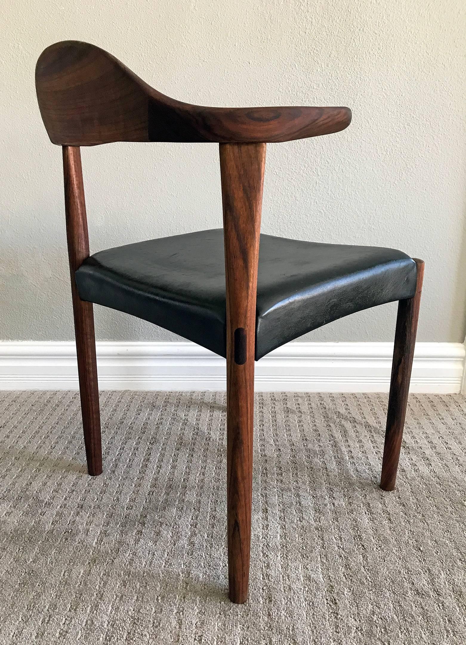 Sculpted Rosewood Horn Chair by Harry Ostergaard In Good Condition In Culver City, CA