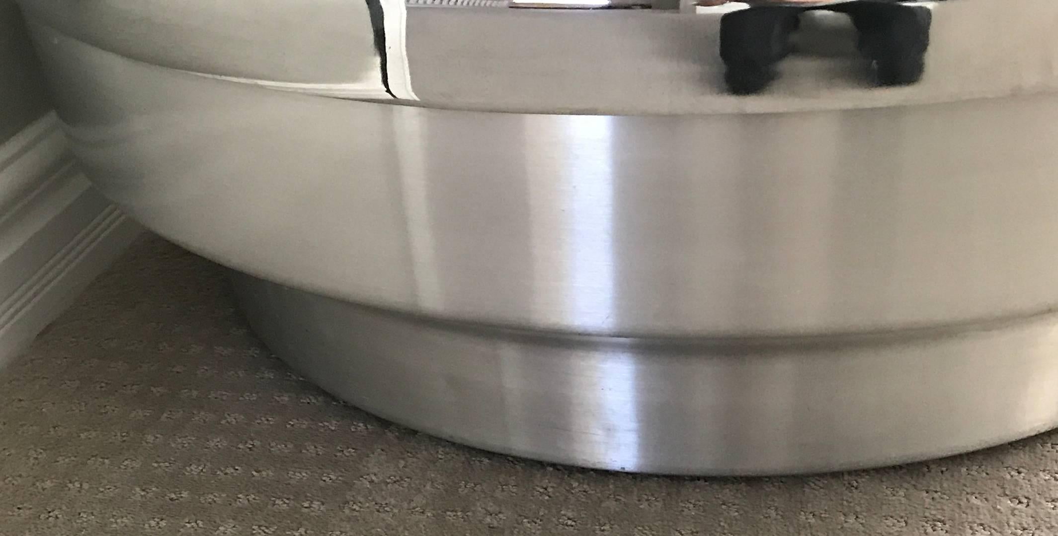 Rare Large GJ Neville Chrome and Mirror Canister Coffee Table at