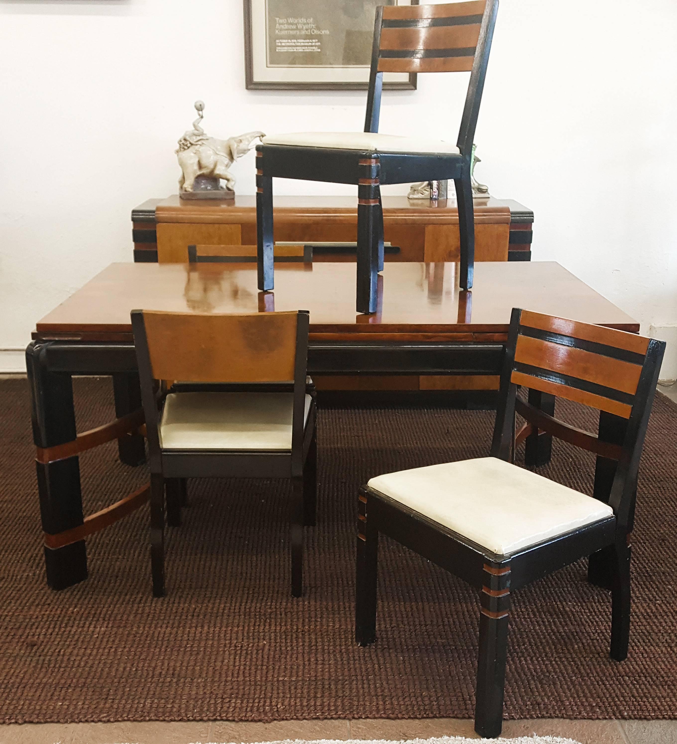 Mid-20th Century Rare 1936 Donald Deskey Streamline Dining Set for Hastings Table Company