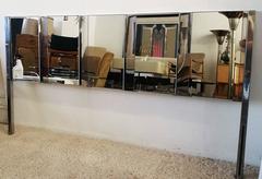 King Size Mirrored and Chrome Headboard by O. B. Solie for Ello