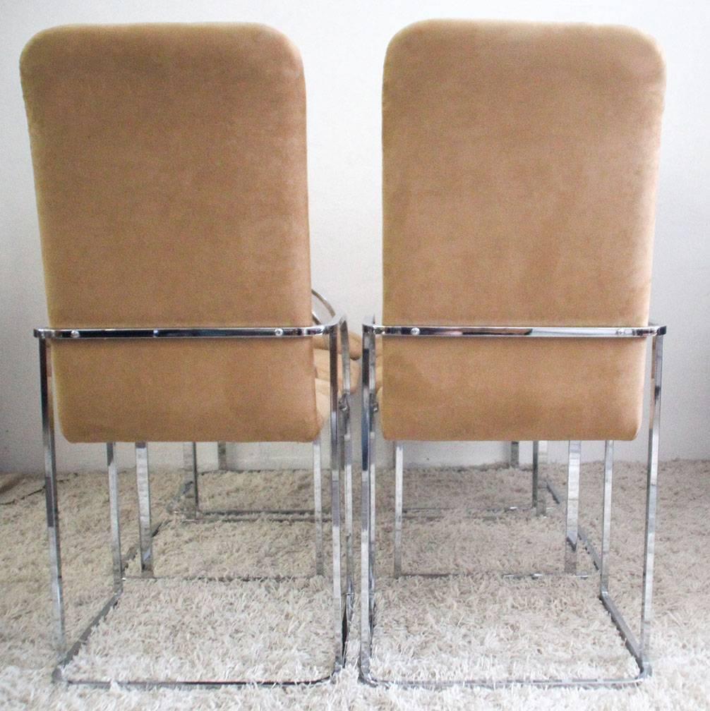 Mid-Century Modern Milo Baughman for DIA Chrome Dining Chairs