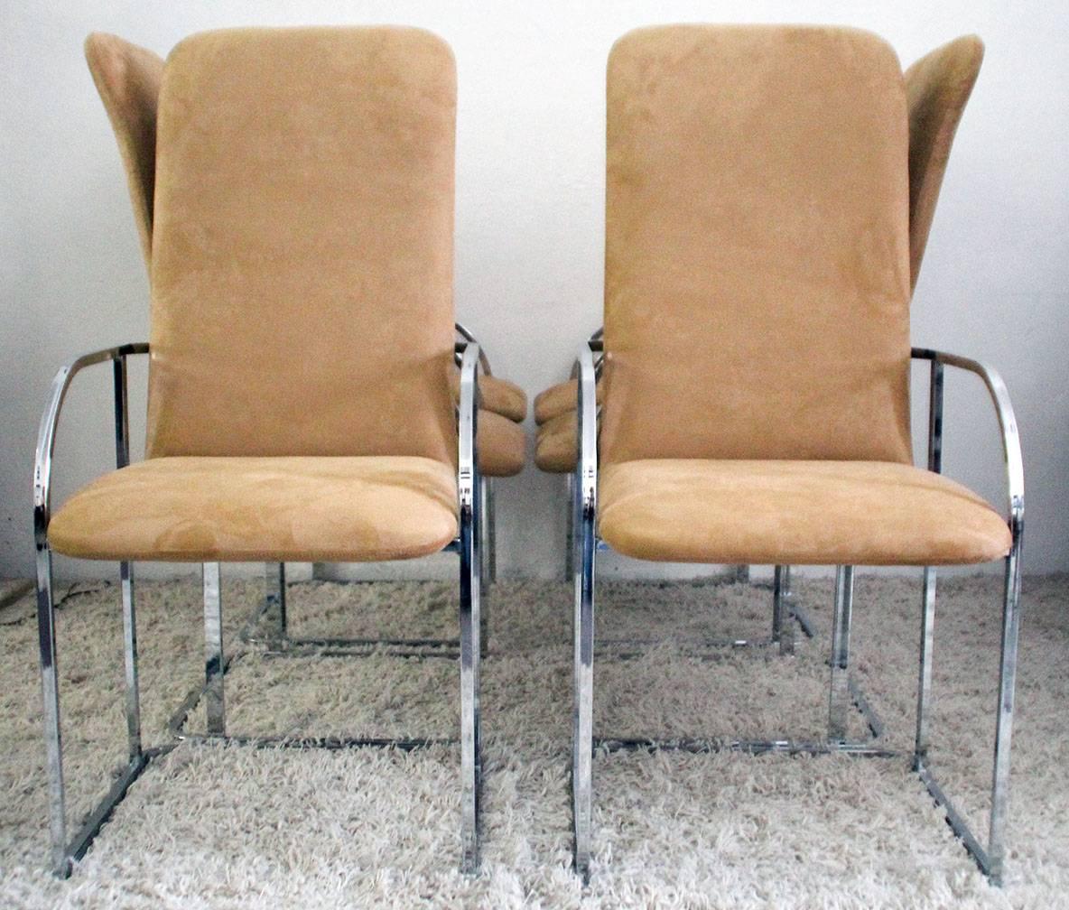 Milo Baughman for DIA Chrome Dining Chairs In Excellent Condition In Culver City, CA