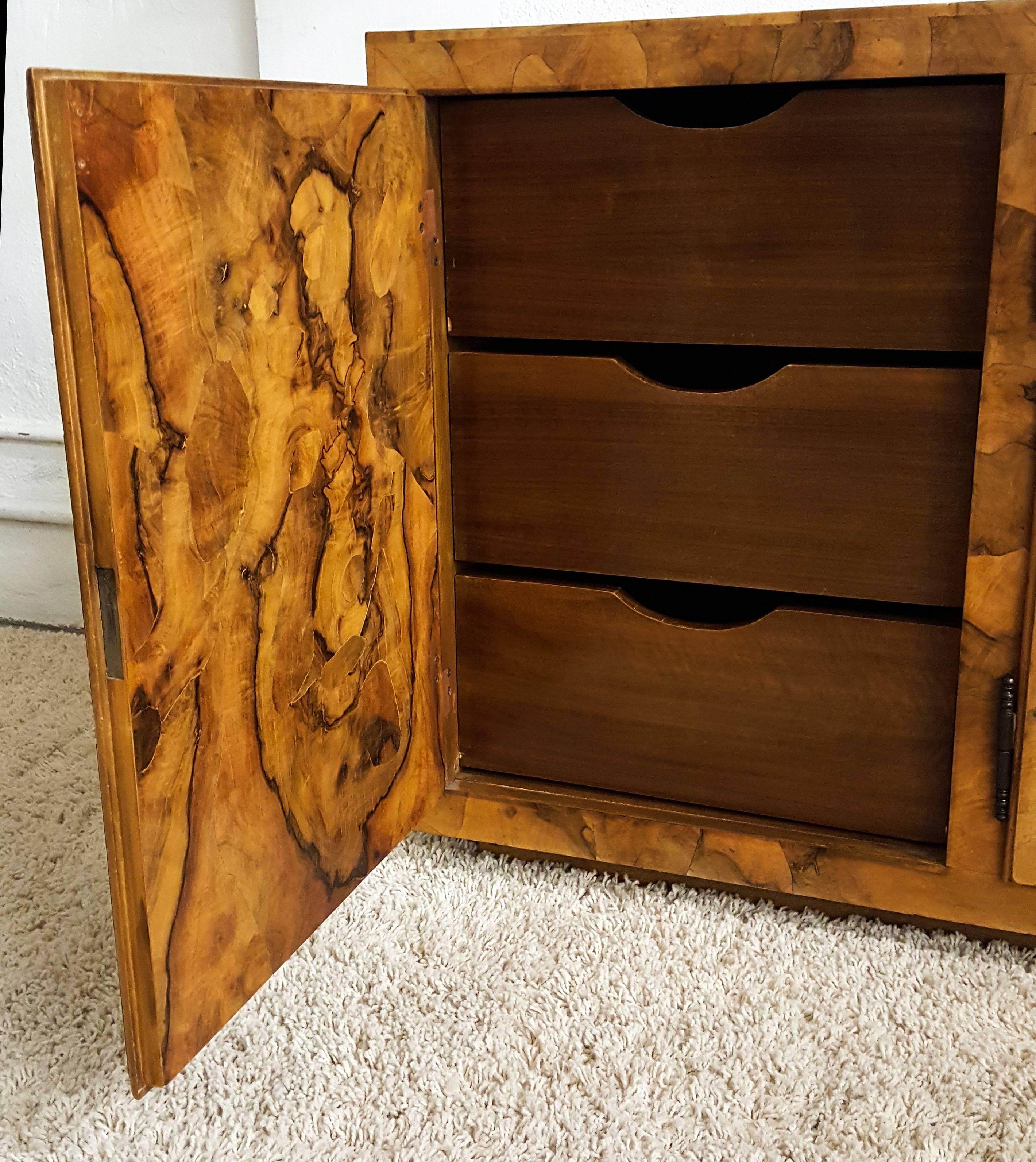 1970s Italian Patchwork Burl Credenza 4