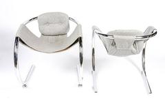 Rare Sculptural Byron Botker for Landes Chrome Dining Set