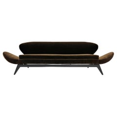 Luigi Tiengo No. 500-13 Sofa in Chocolate Mohair for Cimon Montréal, 1960's