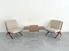 Rare Rosewood & Lucite Tic-Tac-Toe Expandable Coffee Table by Vladimir Kagan