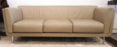 Mark Goetz for Herman Miller Cherry Wrapped Tan Leather Sofa