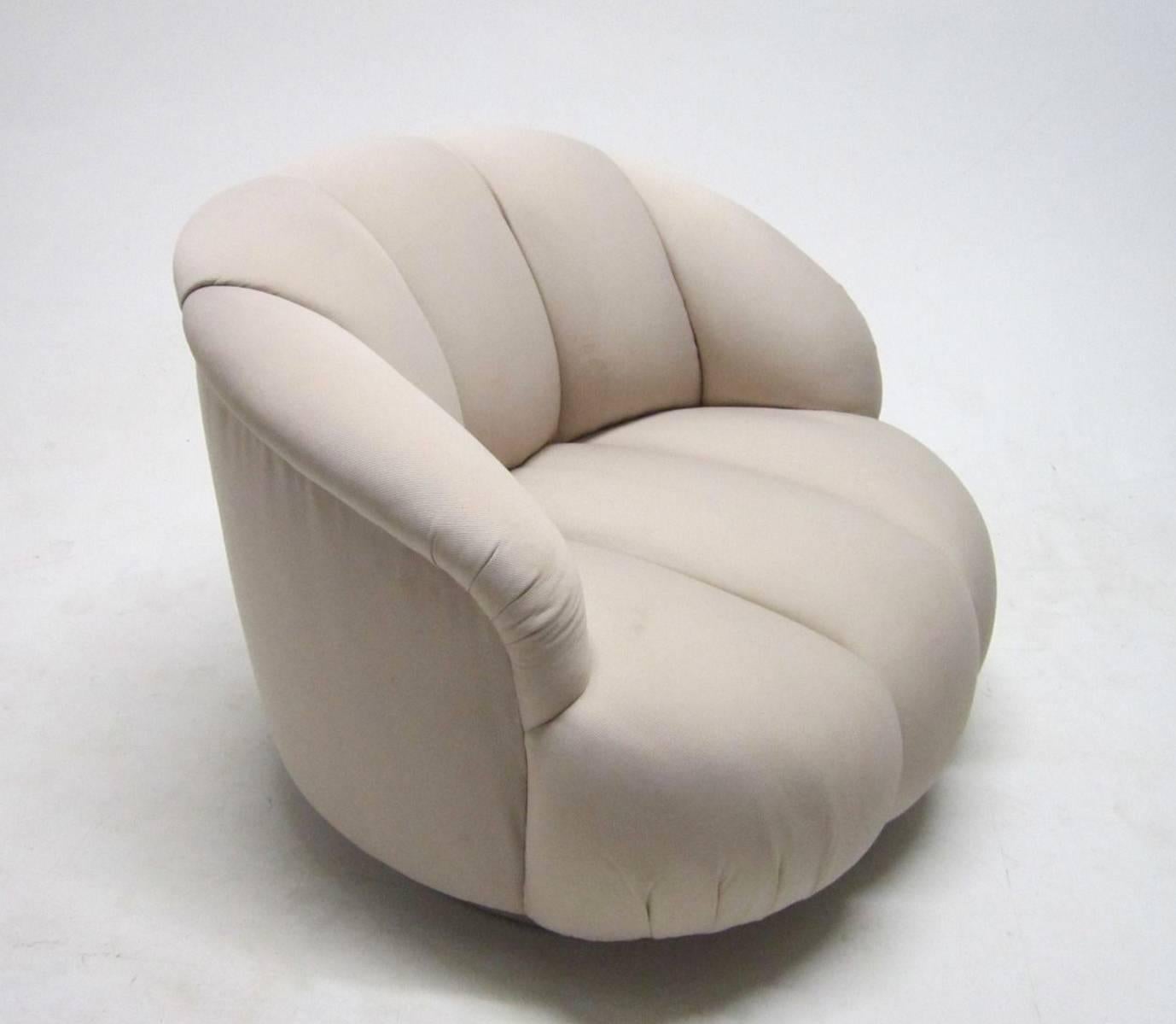 American A. Rudin Channel Back Cloud Sofa with Oversized Chair