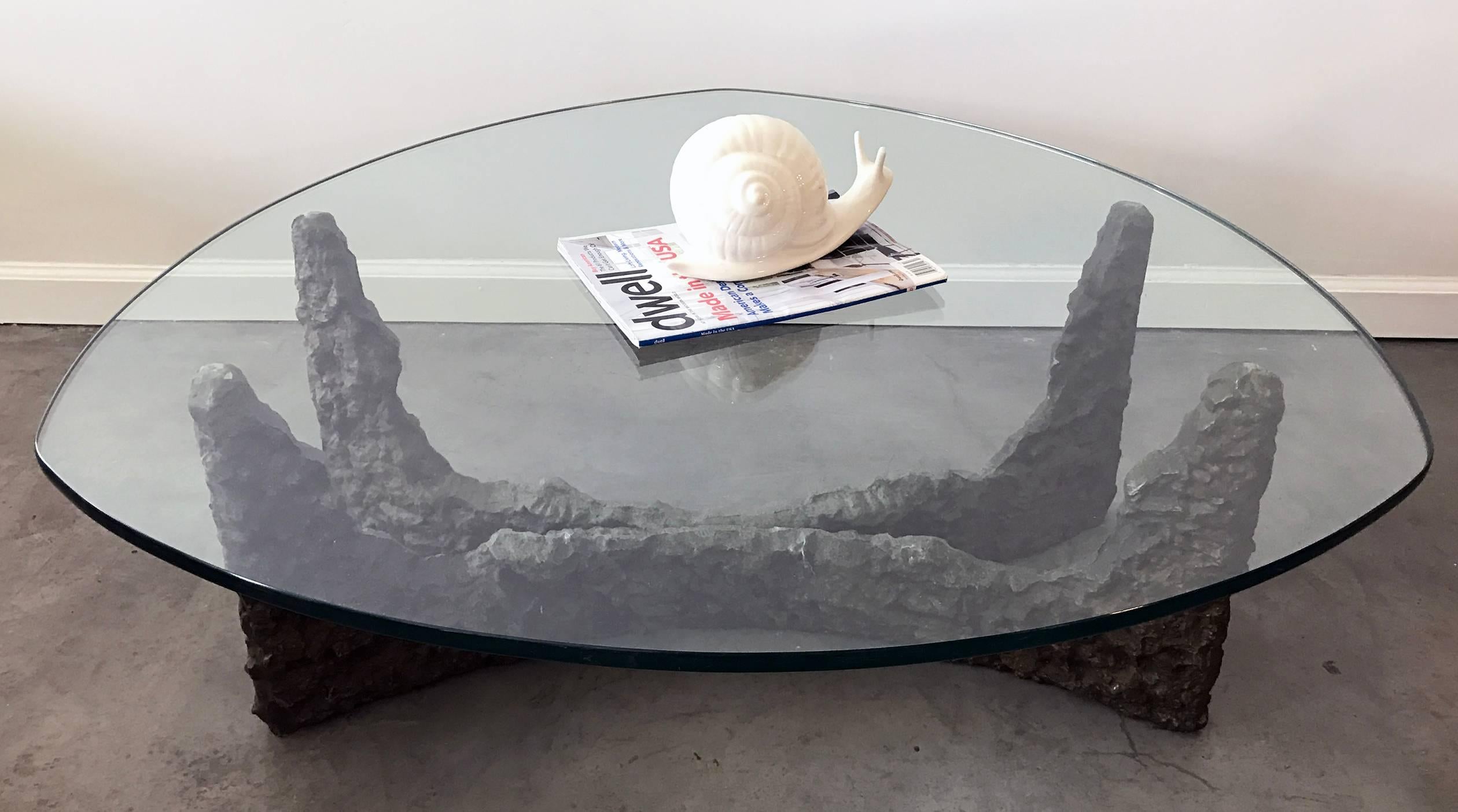 Mid-Century Modern Mid-Century Bronze Brutalist Coffee Table in the Manner of Paul Evans