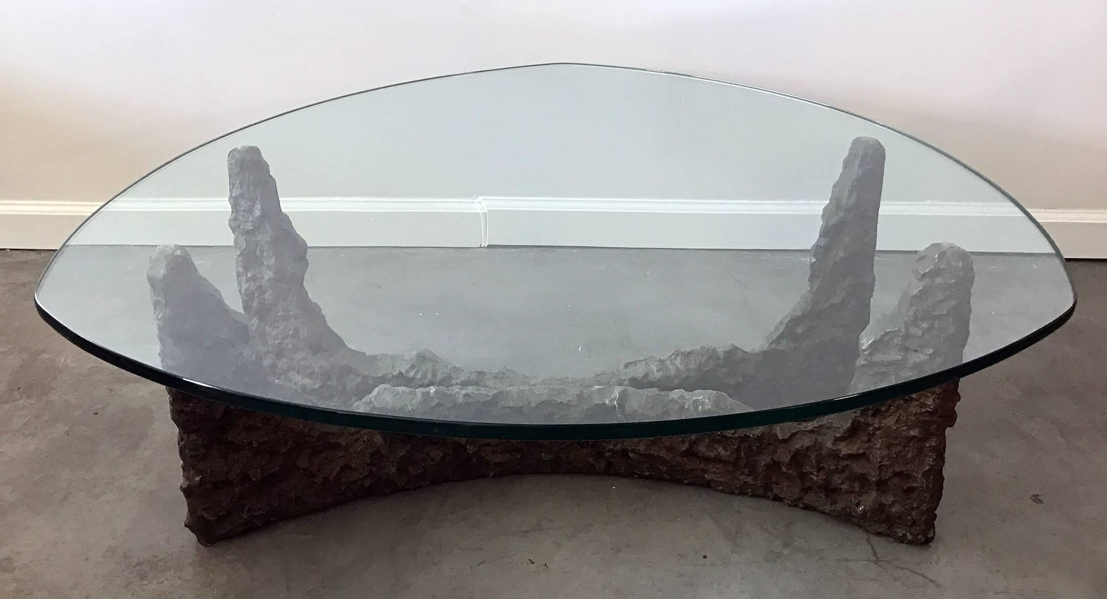 Mid-Century Bronze Brutalist Coffee Table in the Manner of Paul Evans 1