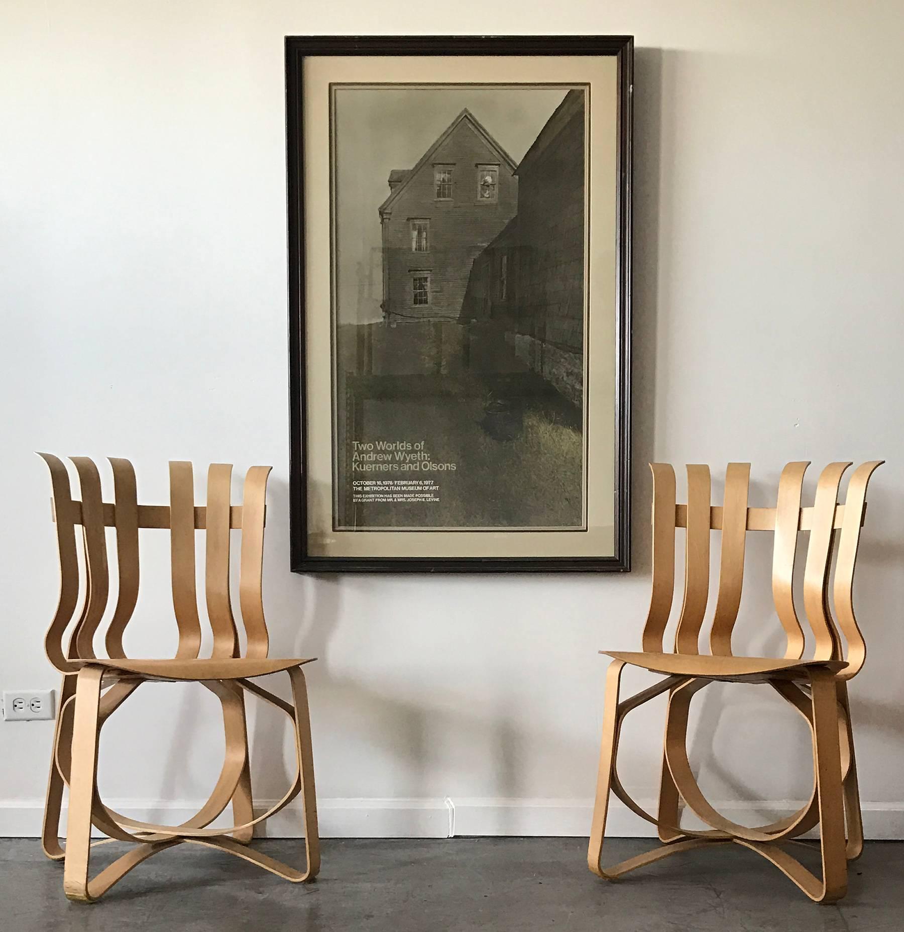 Mid-Century Modern Pair of Frank Gehry Hat Trick Chairs