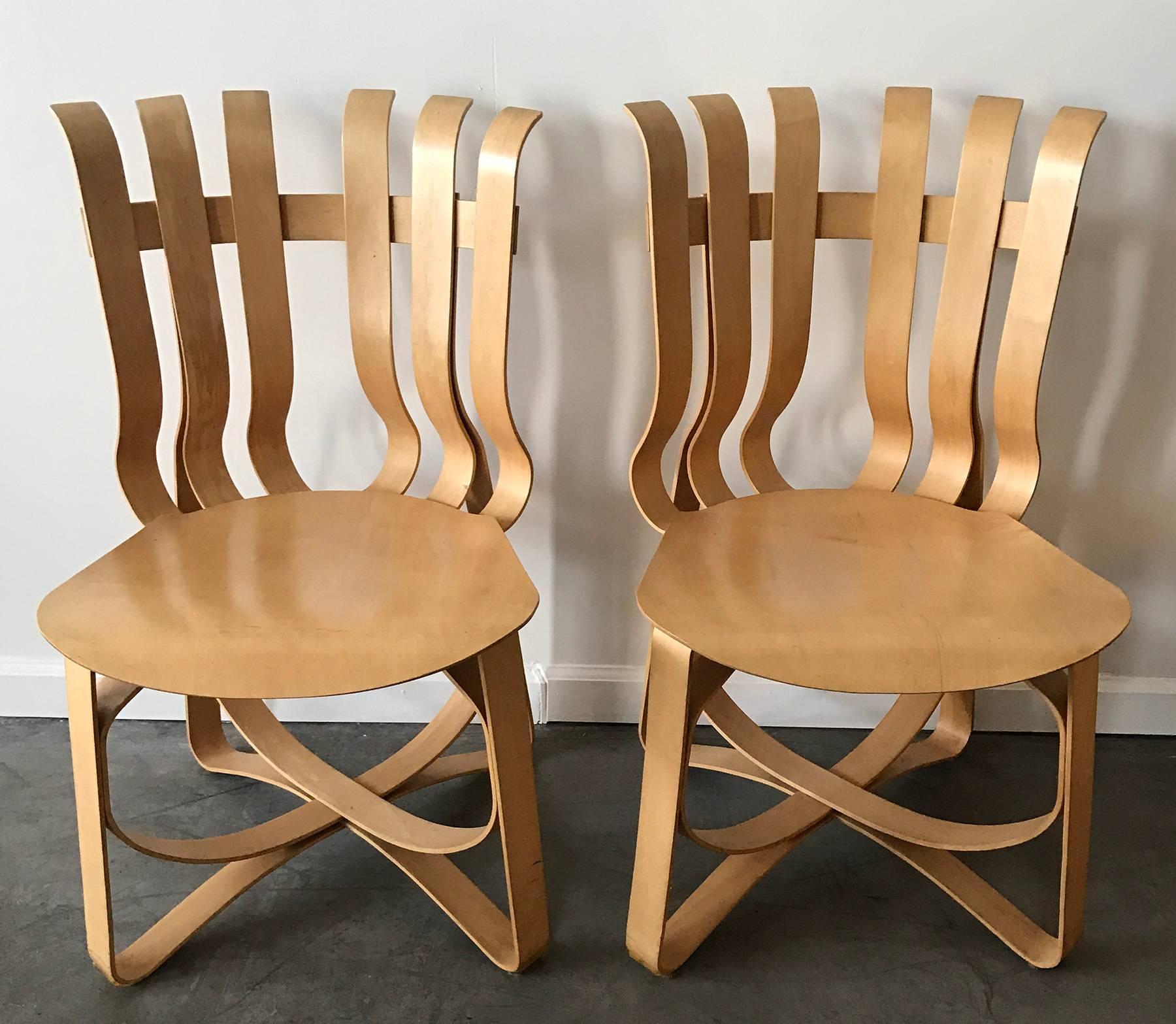 Pair of Frank Gehry Hat Trick Chairs In Excellent Condition In Culver City, CA