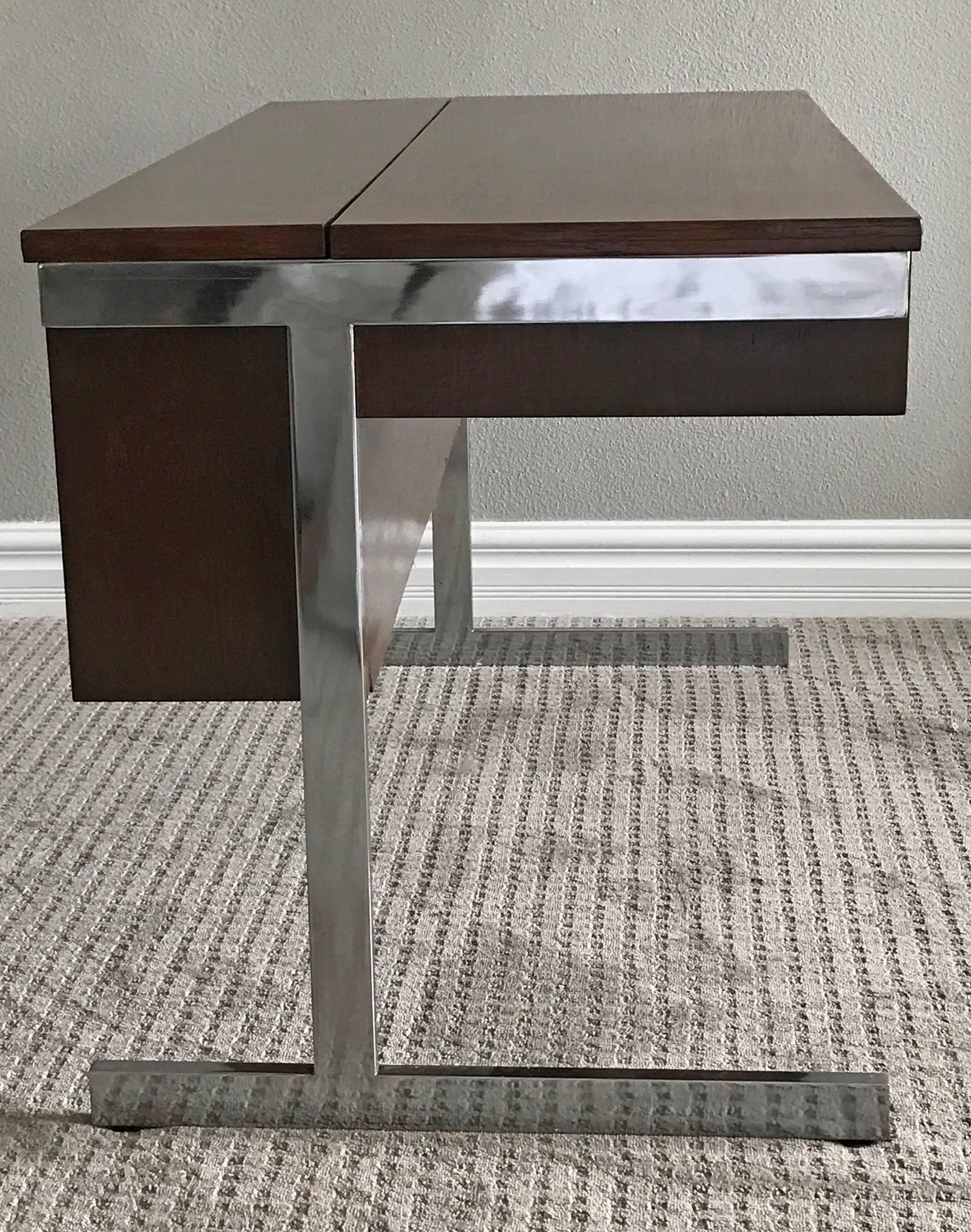 American Lane Rosewood and Chrome Desk