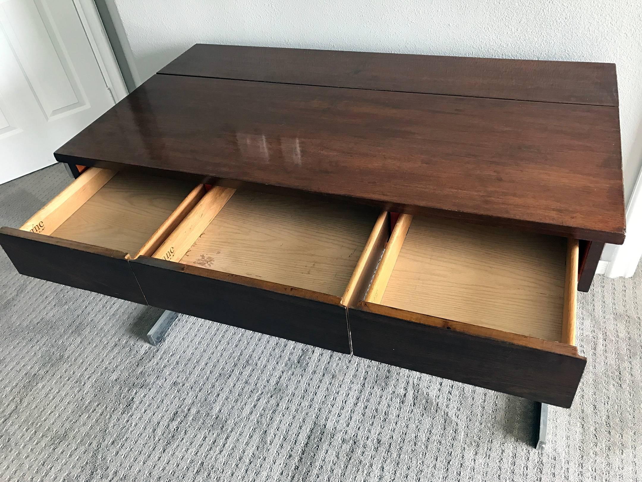 Lane Rosewood and Chrome Desk 4