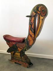 Whimsical 1920s English Carnival Ride Painted Bird