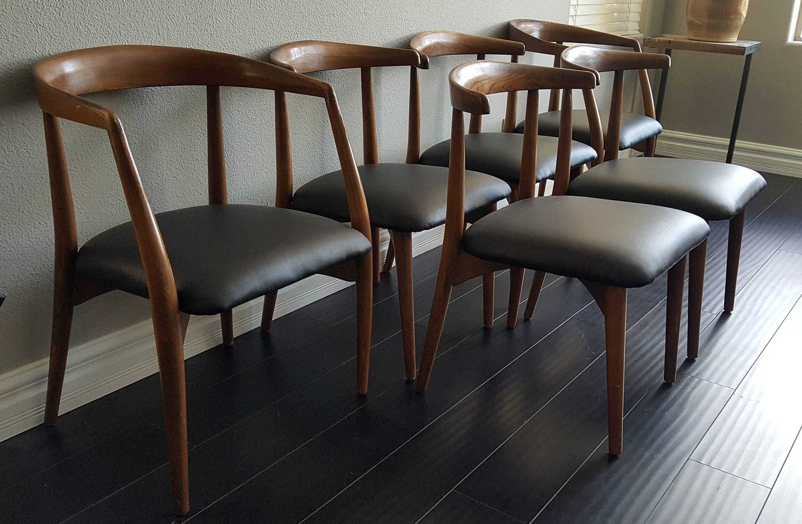 Mid-20th Century Set of Six Lawrence Peabody Sculptural Dining Chairs