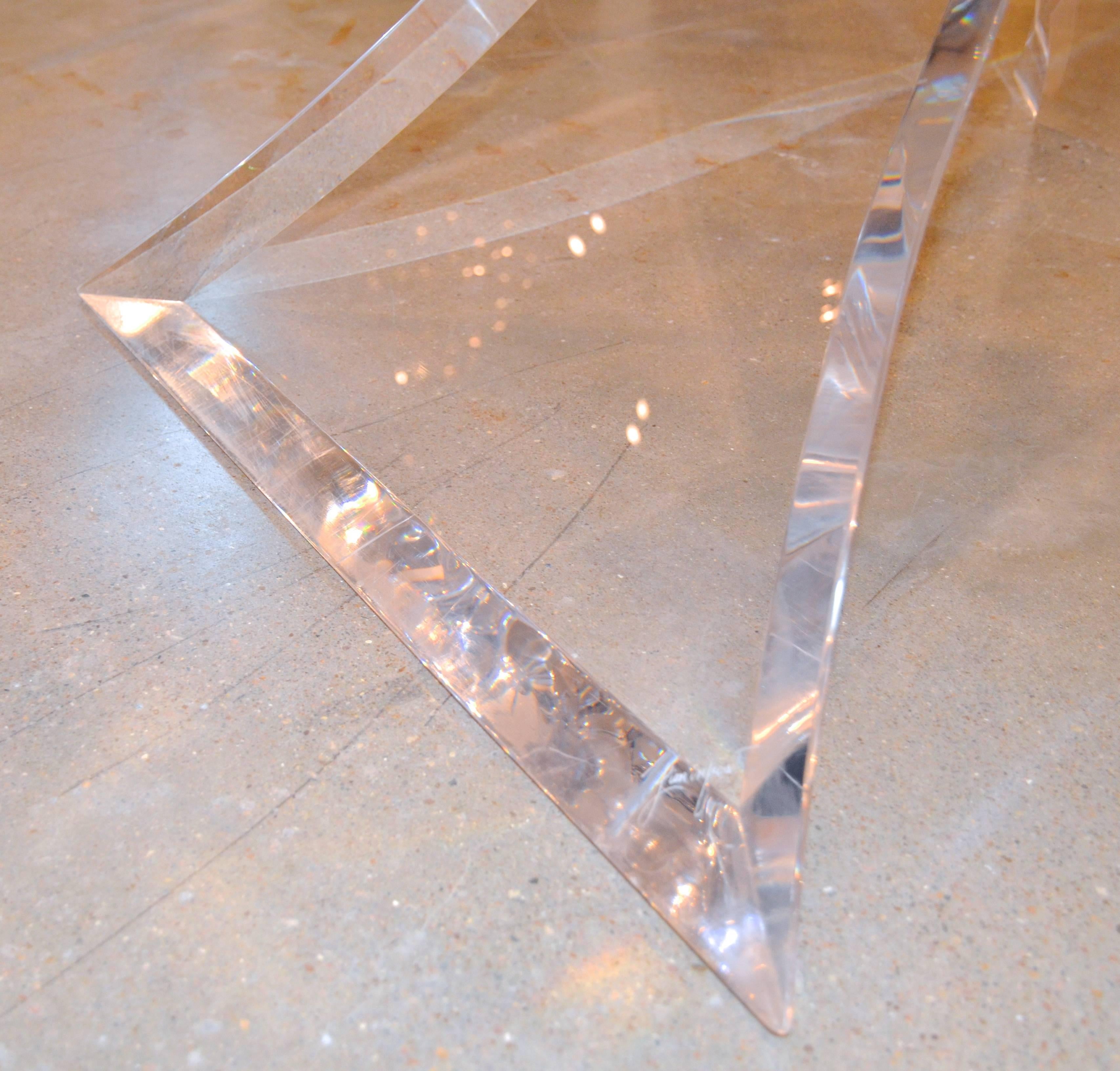 Lion in Frost Butterfly Lucite and Glass Dining Table 3