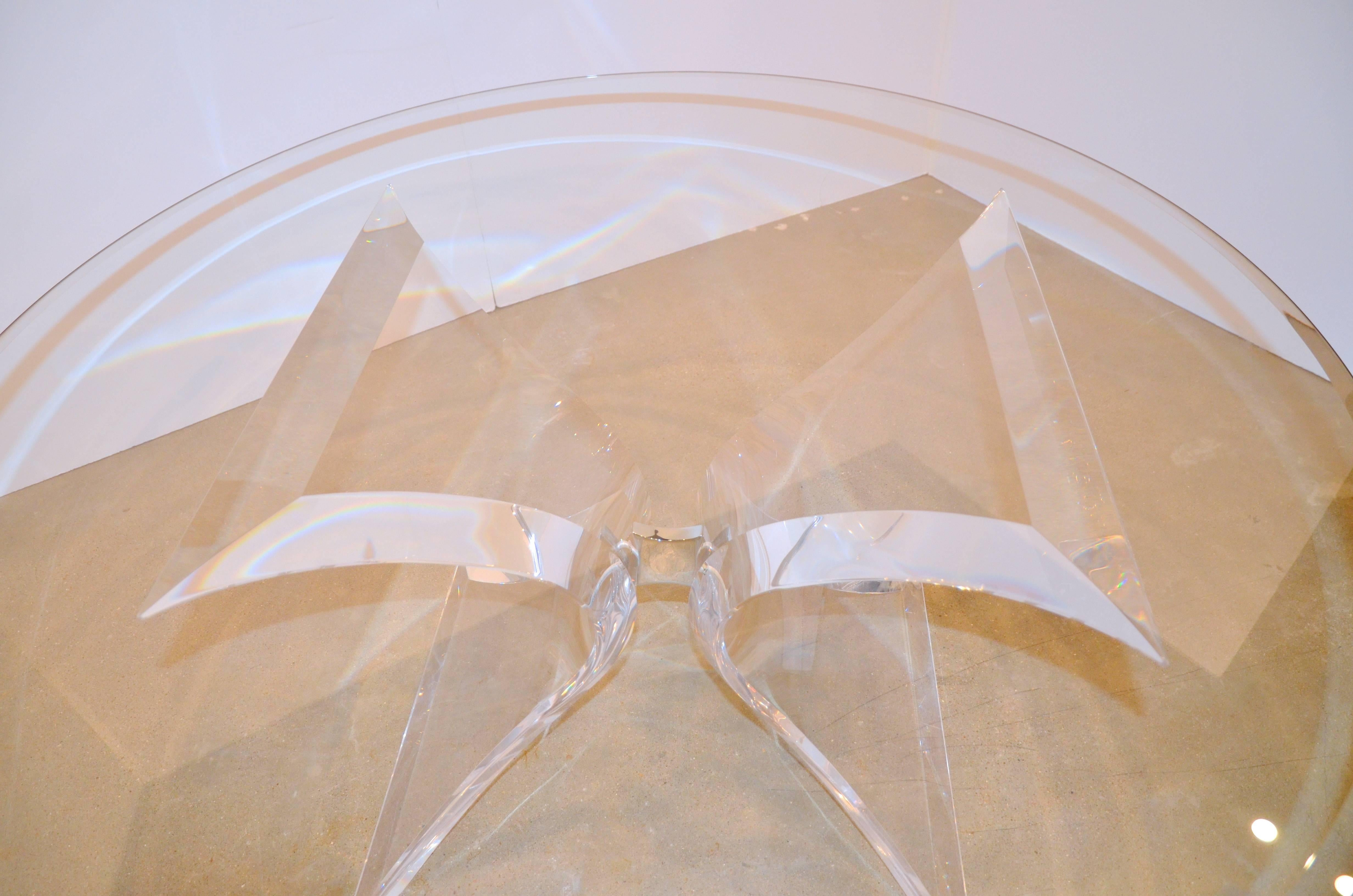 Lion in Frost Butterfly Lucite and Glass Dining Table 2