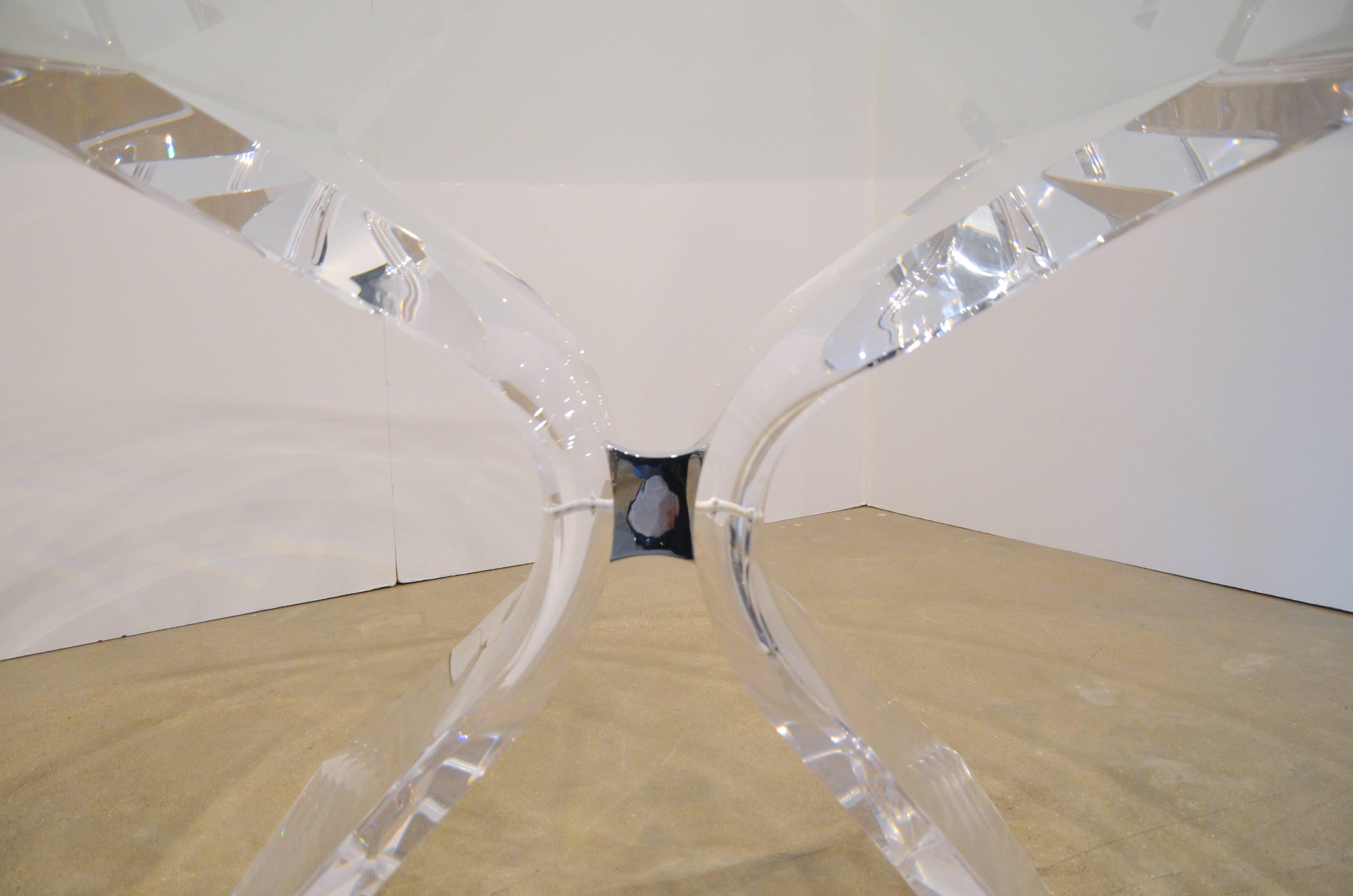 Lion in Frost Butterfly Lucite and Glass Dining Table 1