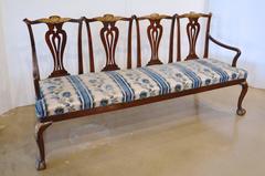 Chippendale Style Mahogany Four-Seat Back Settee