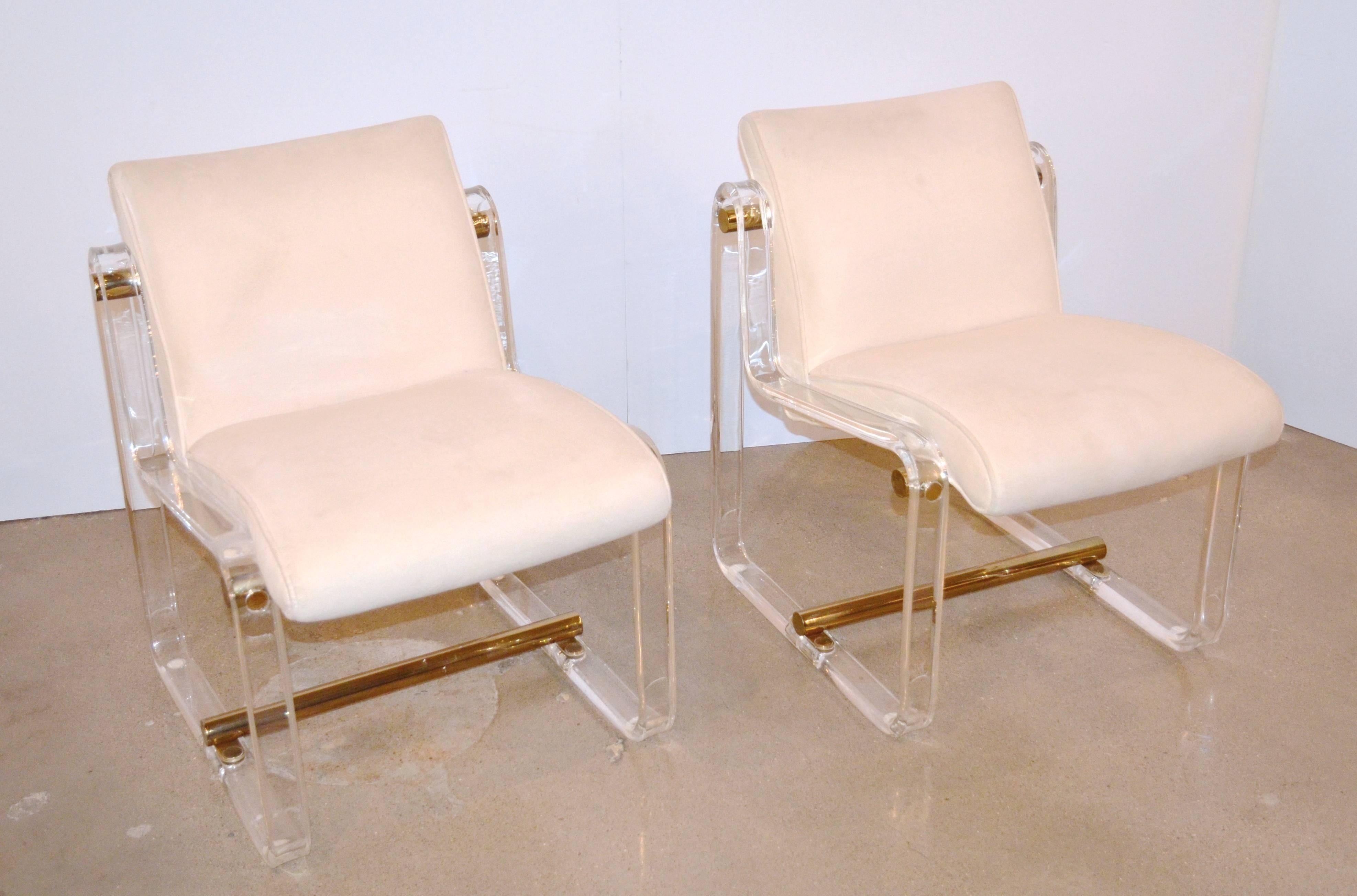 American Acrylic and Brass Chairs