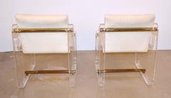 Acrylic and Brass Chairs