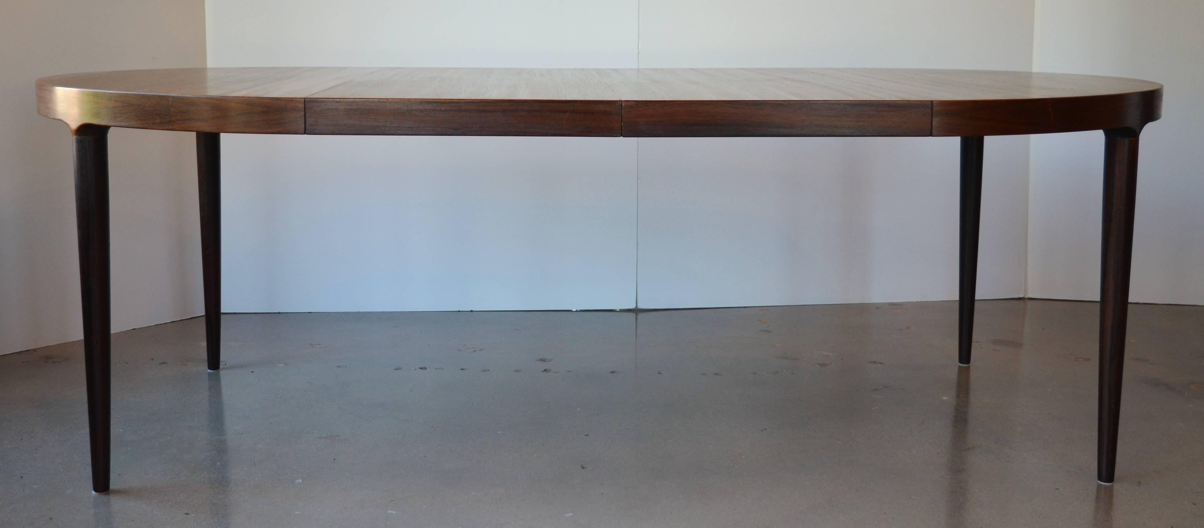 Danish Mid-Century Round or Oval Rosewood Dining Table with Leaves