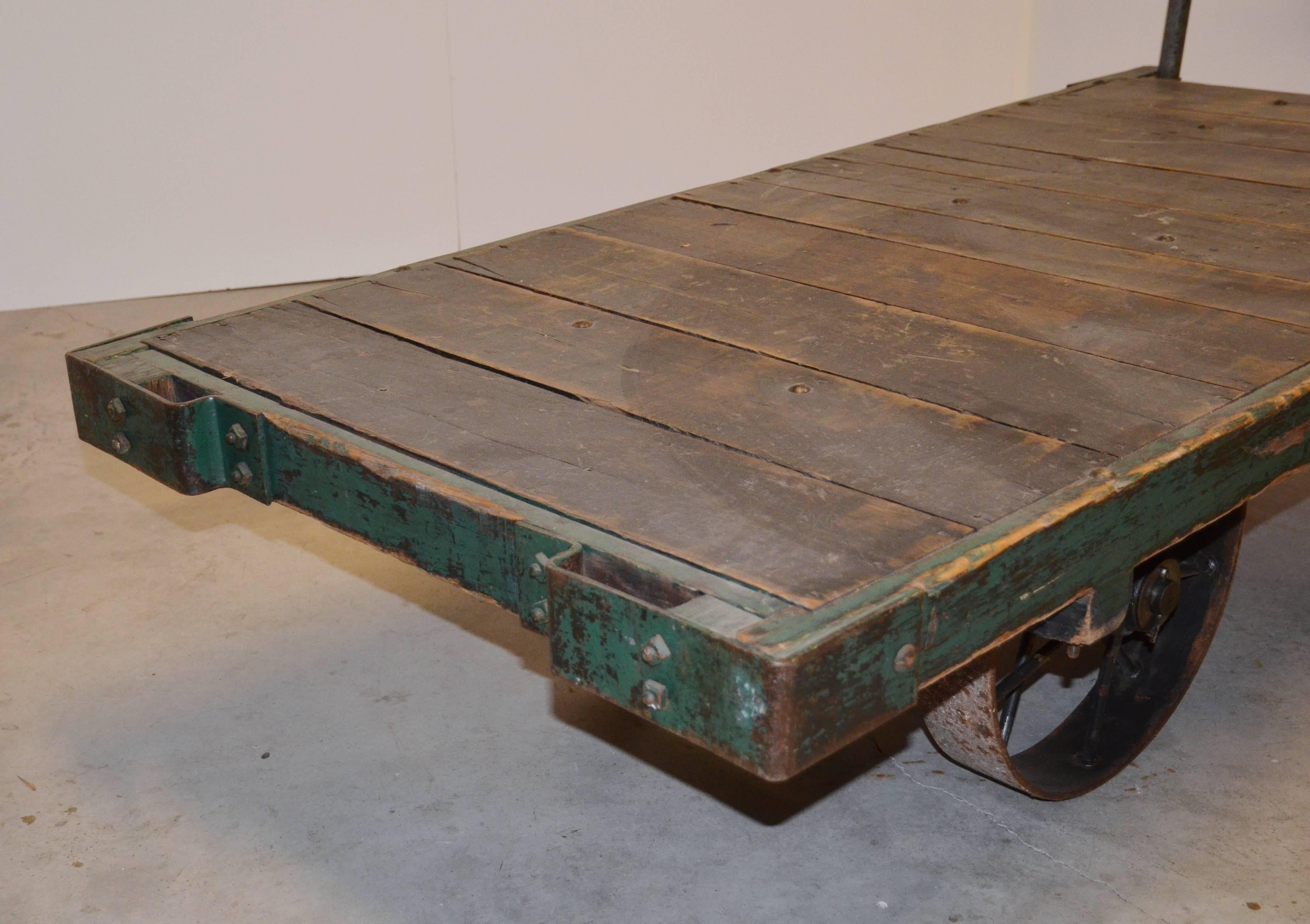 Vintage Industrial Cart Cocktail Table 4