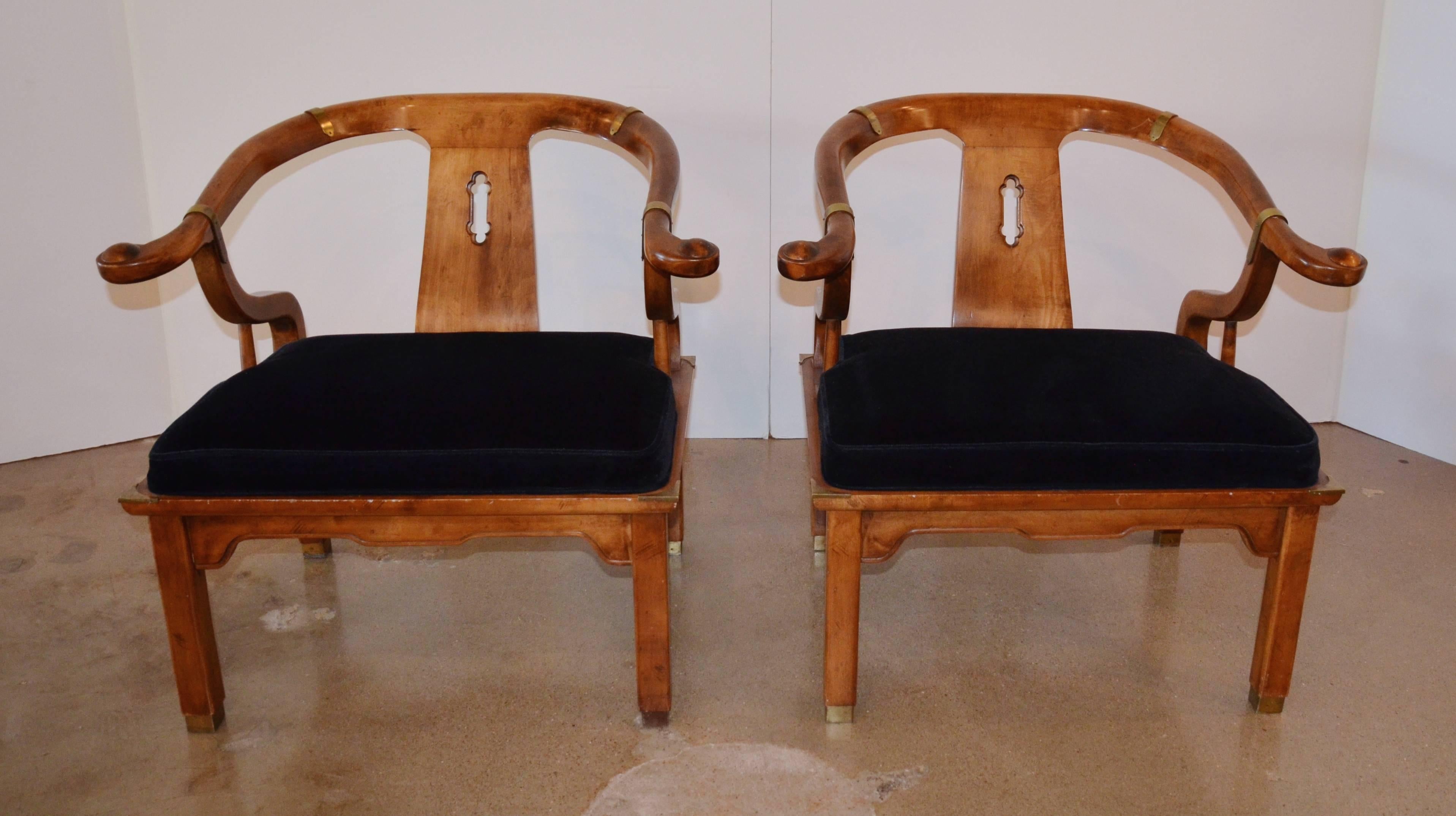 James Mont Style Chairs in Mohair, Pair In Excellent Condition In Austin, TX