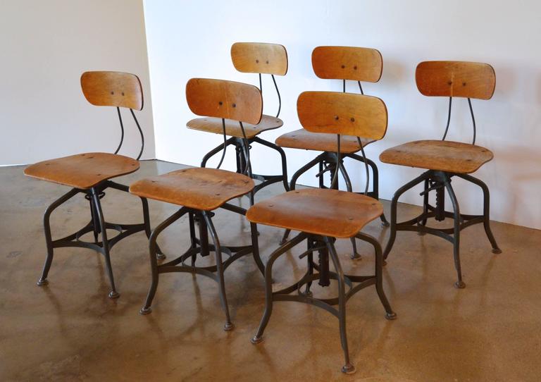 Toledo Swivel Chairs or Adjustable Stools by UHL Steel For Sale at 1stdibs