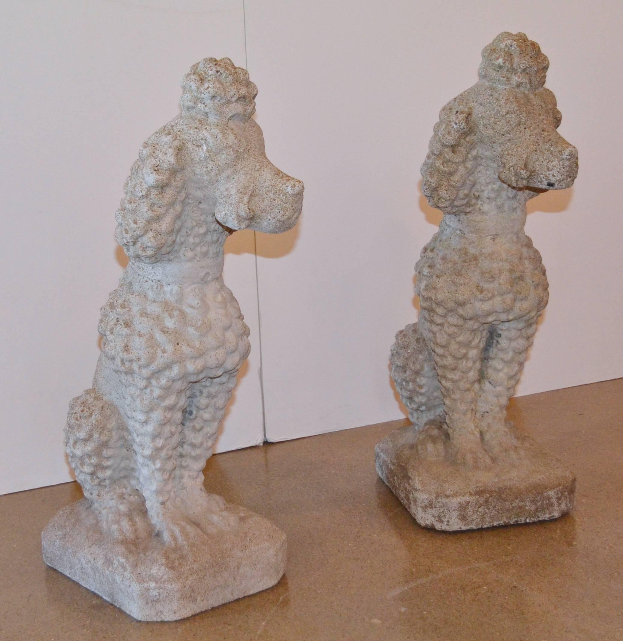 Perfectly poised poodles, ready for their forever home. No house training required for these well behaved statuary dogs! Beautiful indoor accessories or out in the garden.