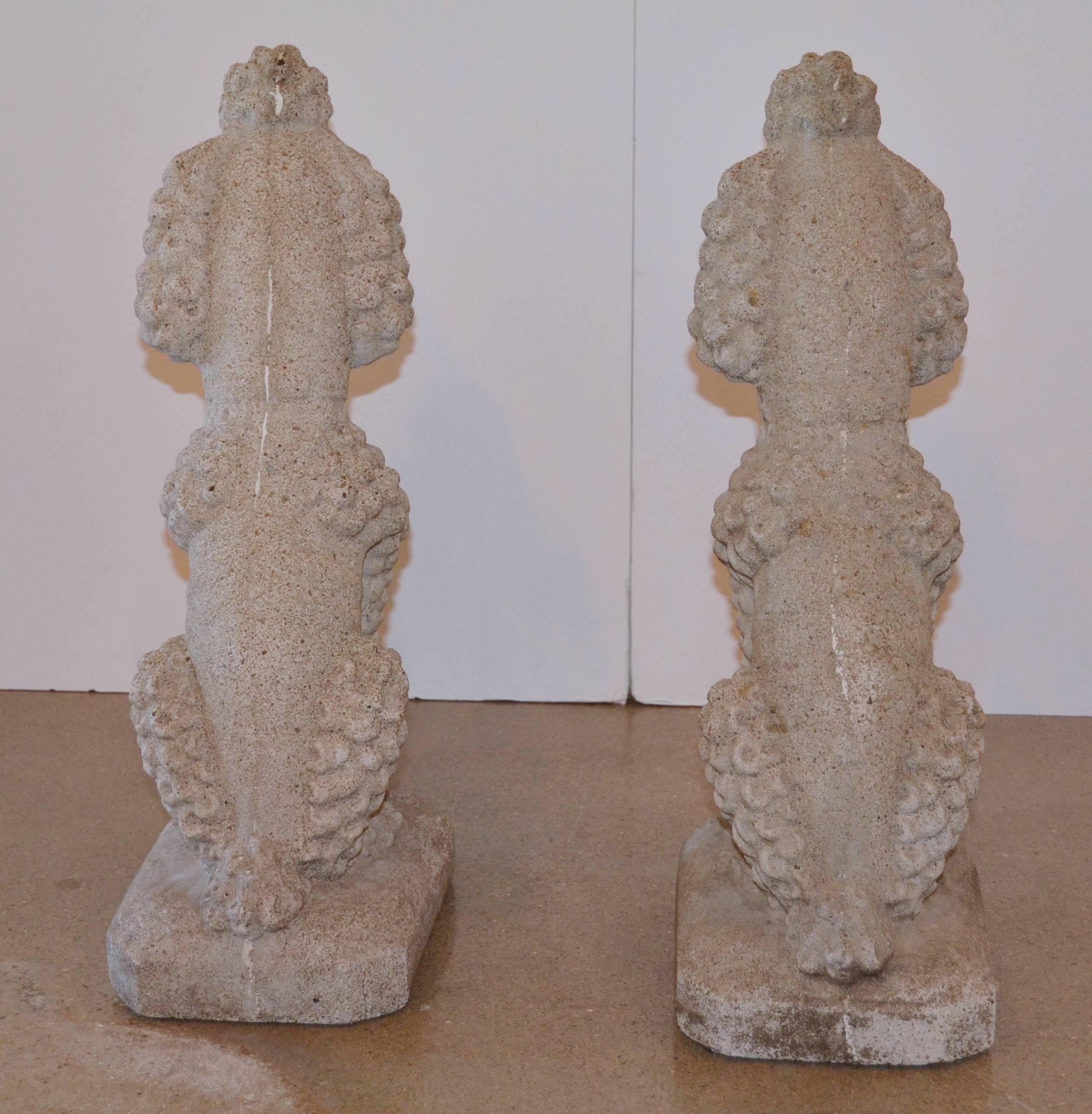 Cast Stone Poodles In Excellent Condition In Austin, TX
