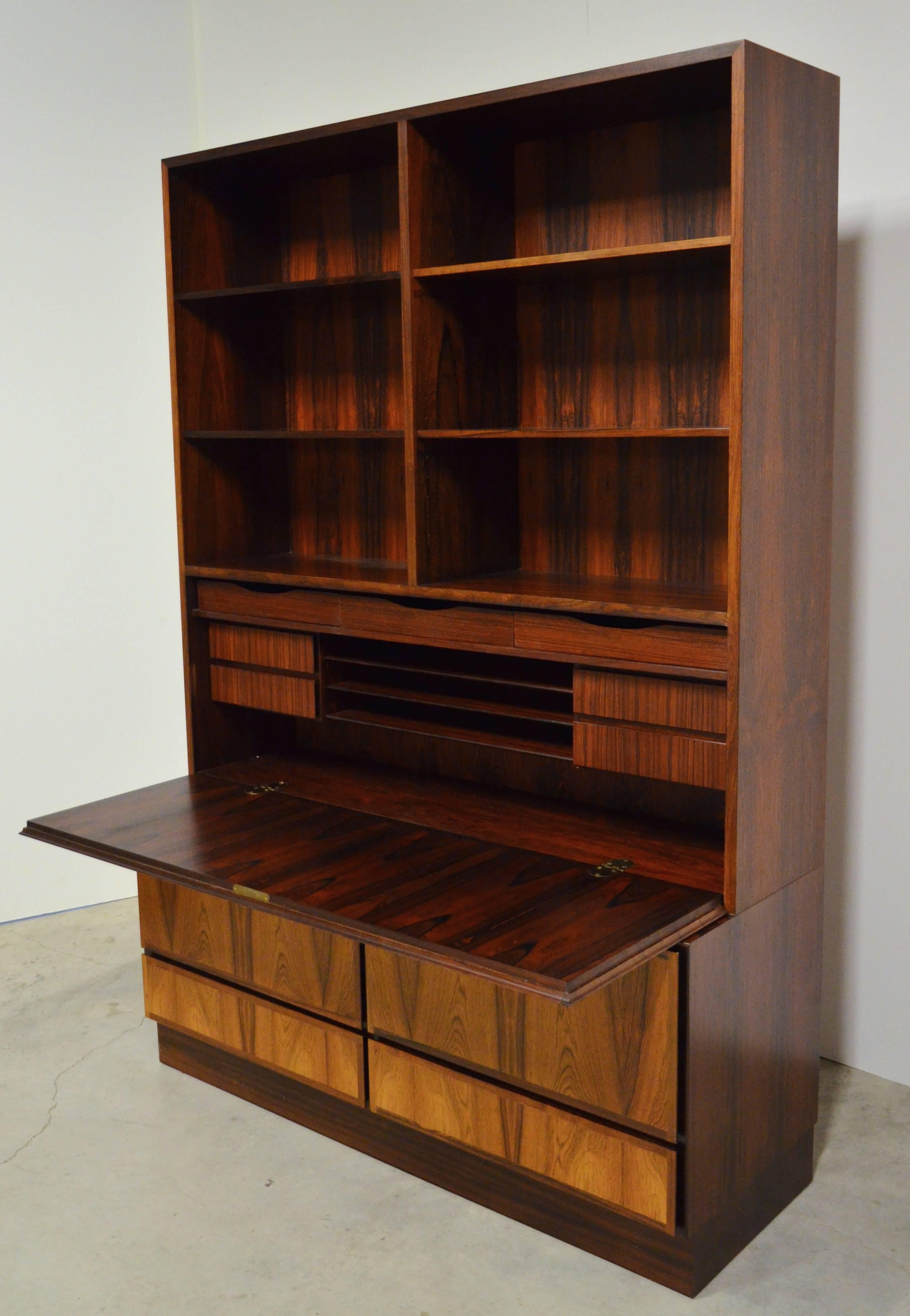 Mid-20th Century Mid-Century Danish Rosewood Bookcase or Secretary by Omann Jun