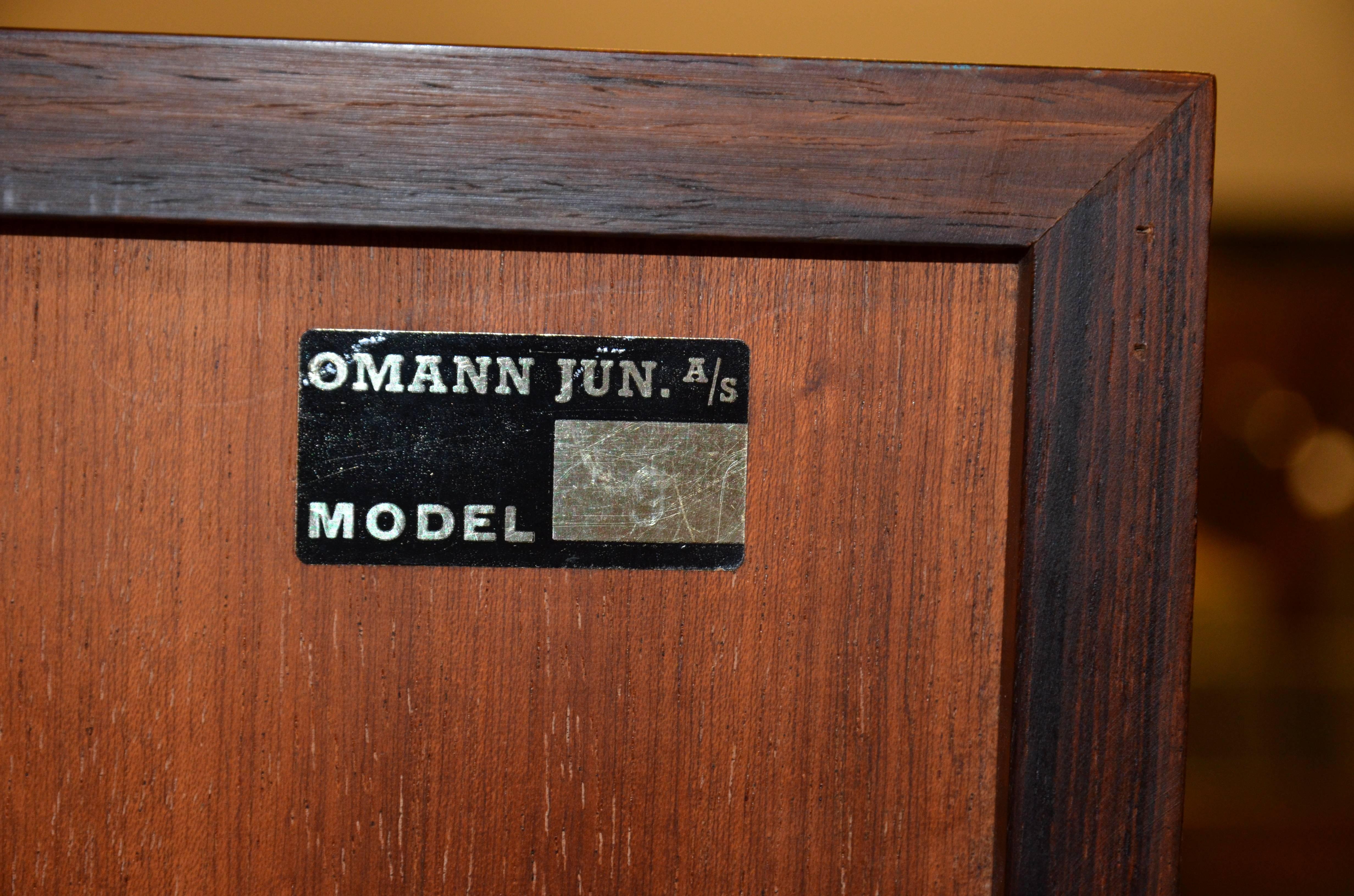 Mid-Century Danish Rosewood Bookcase or Secretary by Omann Jun 1