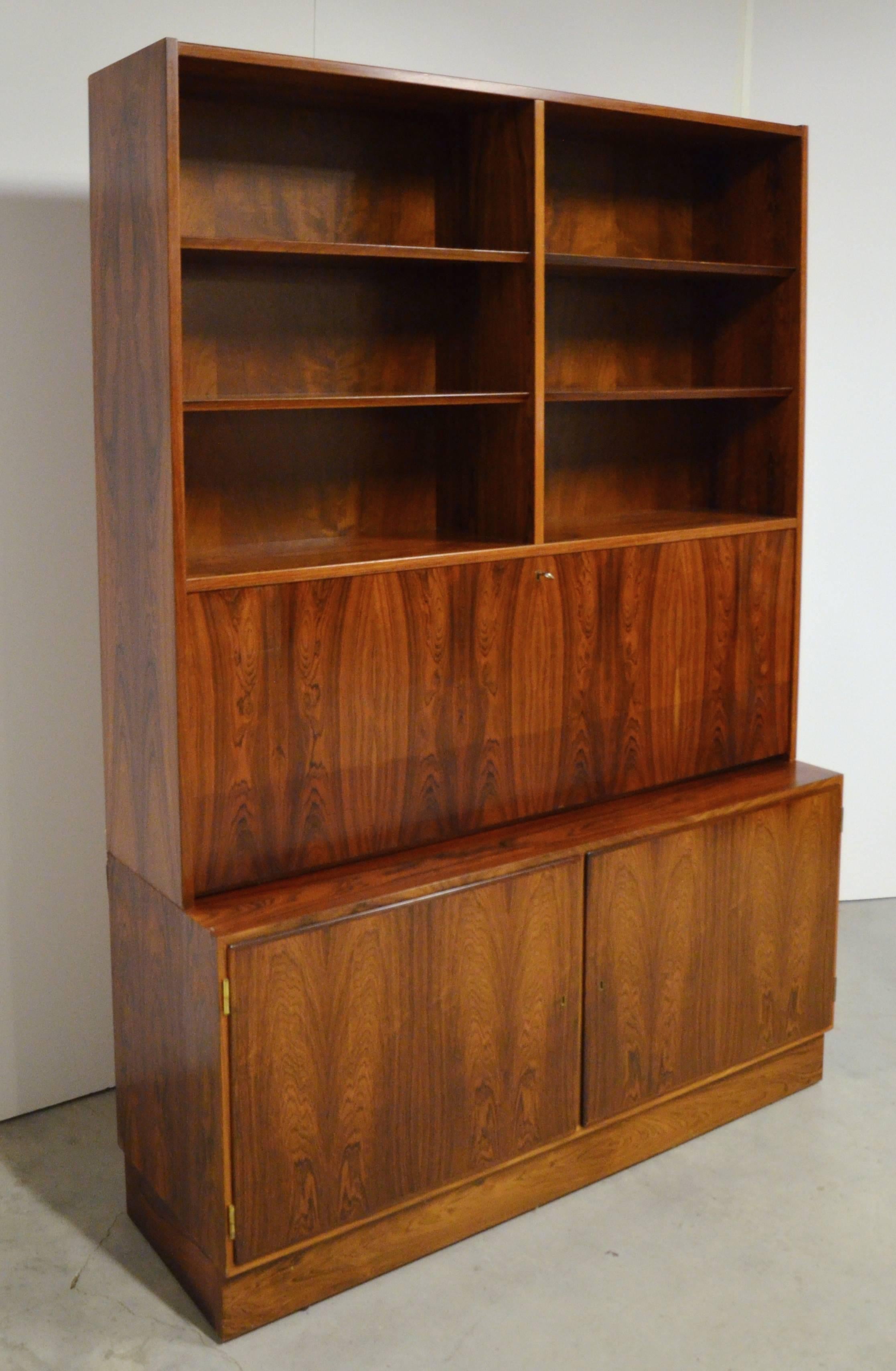 Mid-Century Modern Danish Rosewood Bookcase Secretary 2
