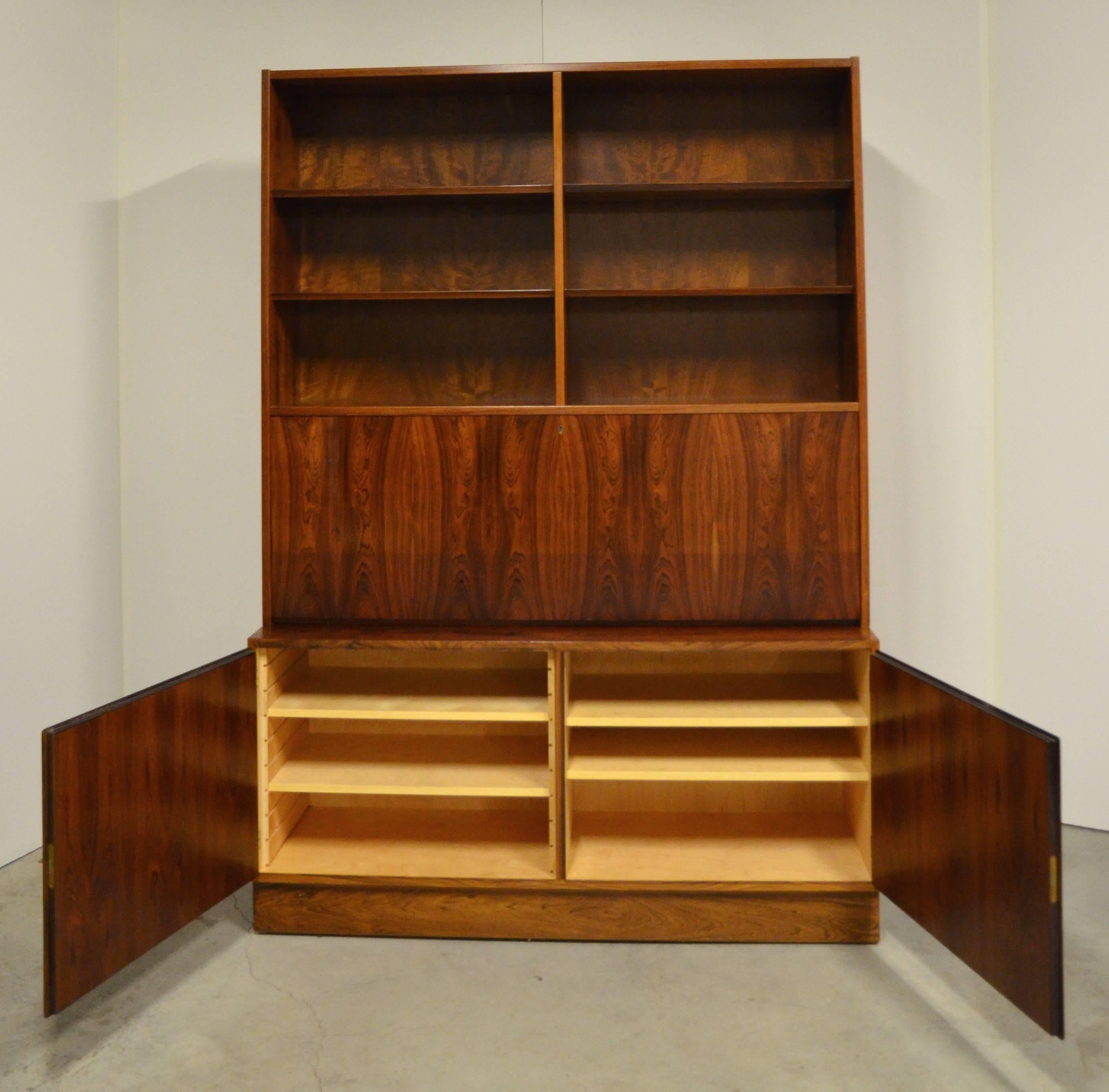 Mid-Century Modern Danish Rosewood Bookcase Secretary 3