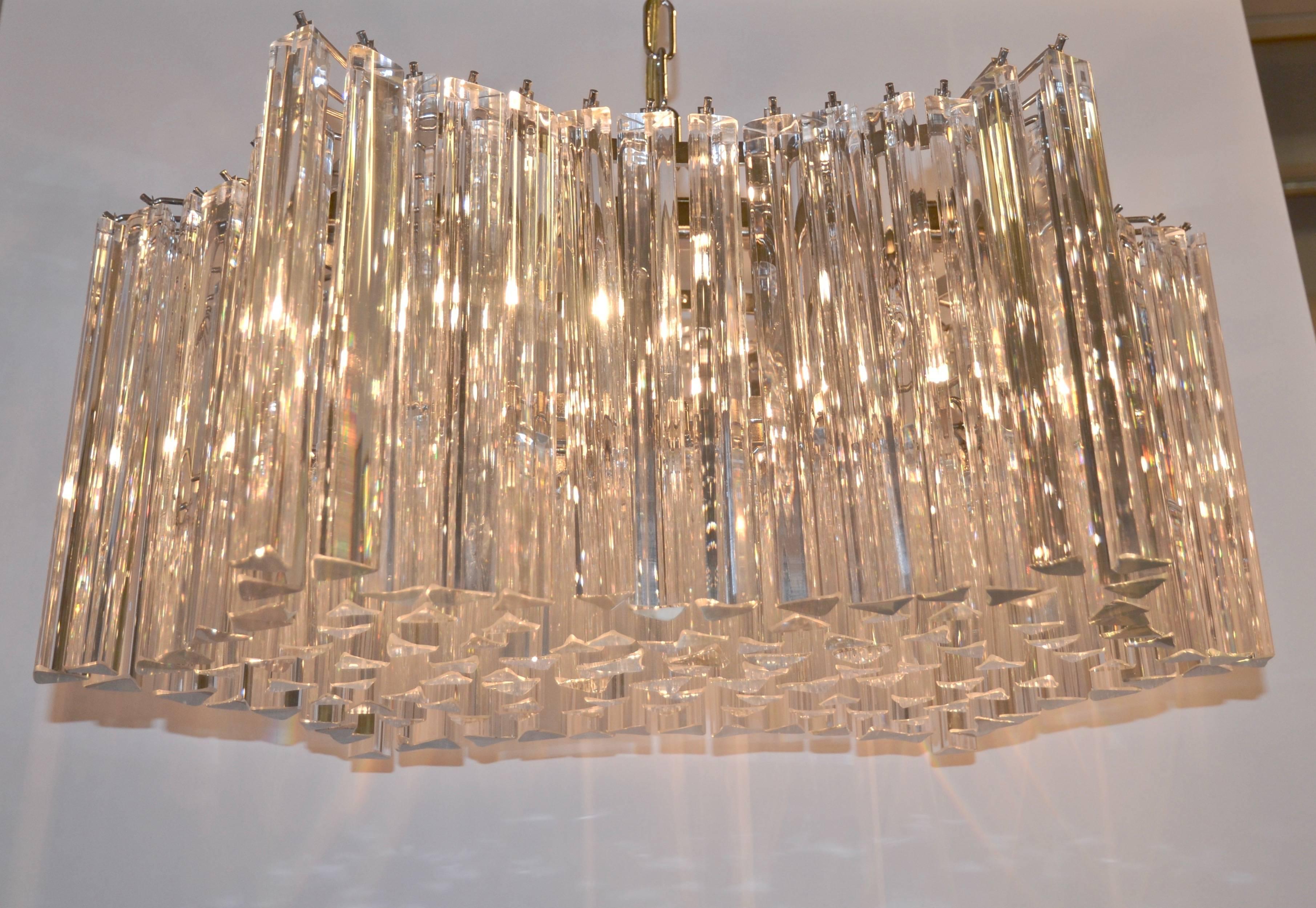 Venini Prism Chandelier, circa 1960 In Excellent Condition In Austin, TX