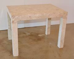 Marble Parsons Style Side Table