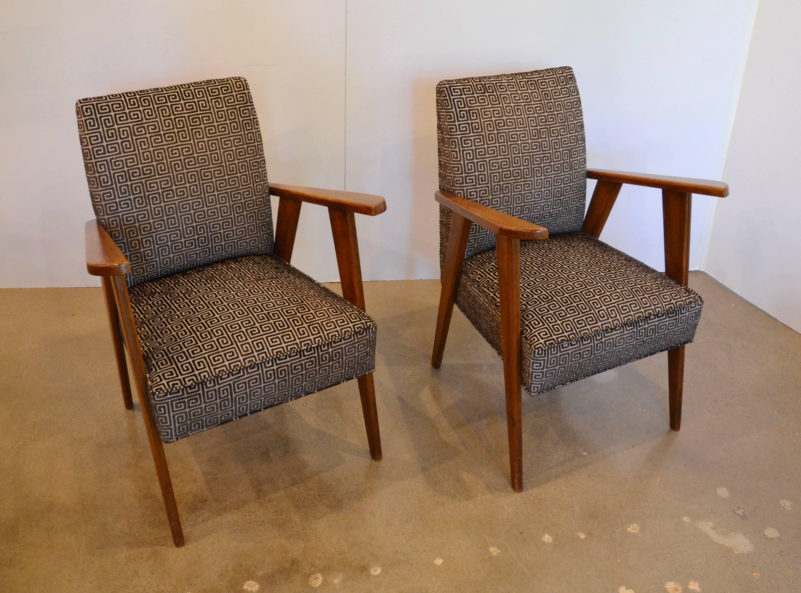 Pair of Italian Mid-Century Modern Armchairs:  Style of Pierre Jeanneret 3