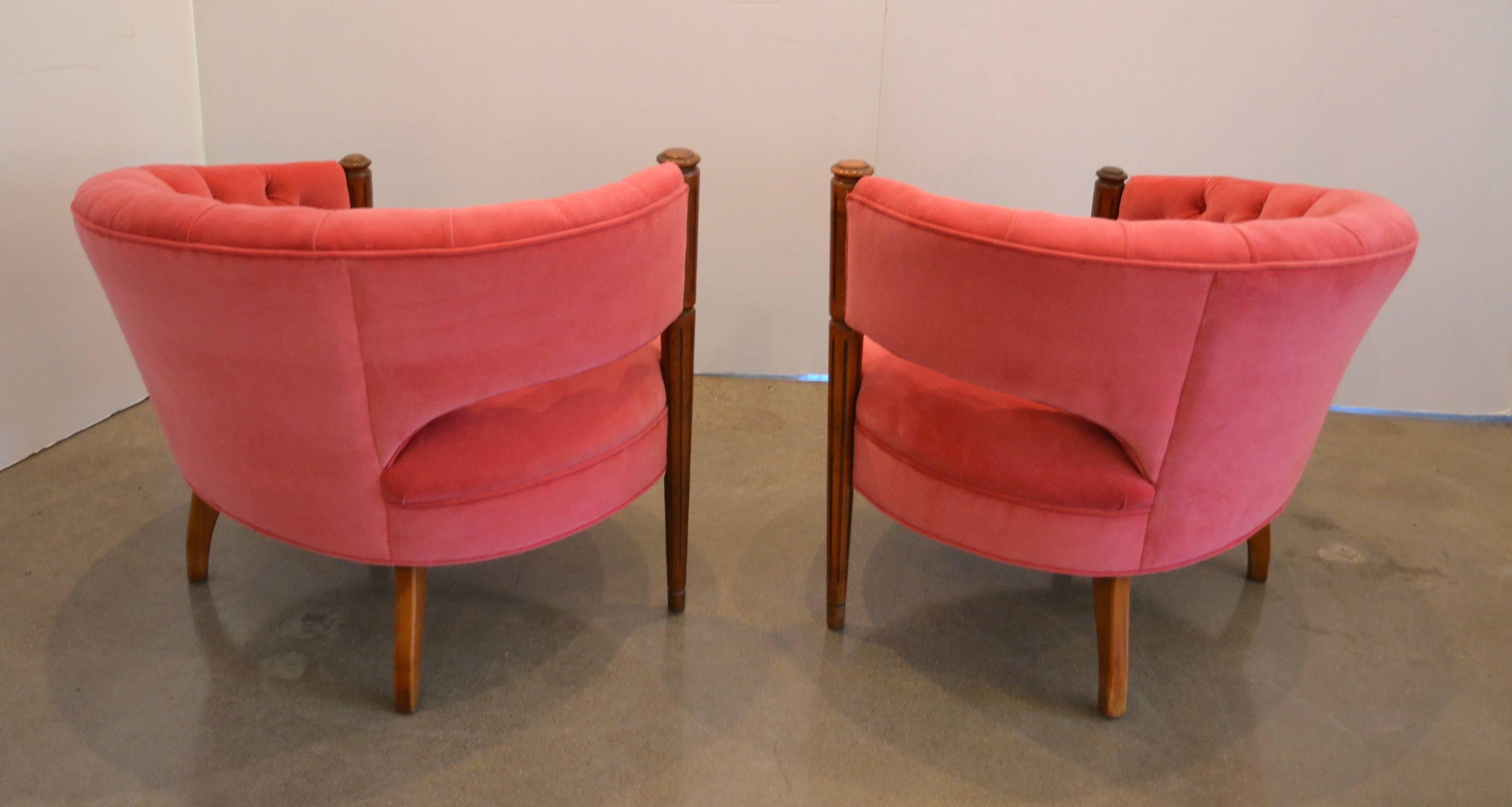 American Pair of J. B. Van Sciver Tufted Chairs