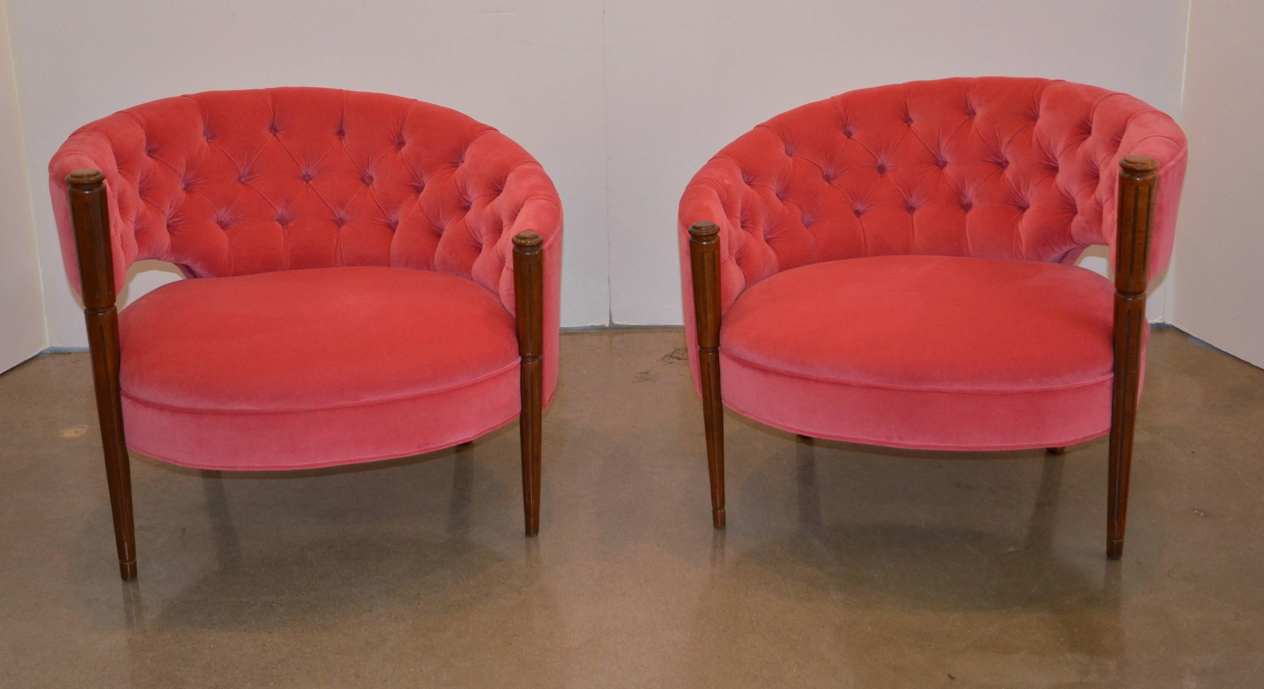 Pair of J. B. Van Sciver Tufted Chairs 1