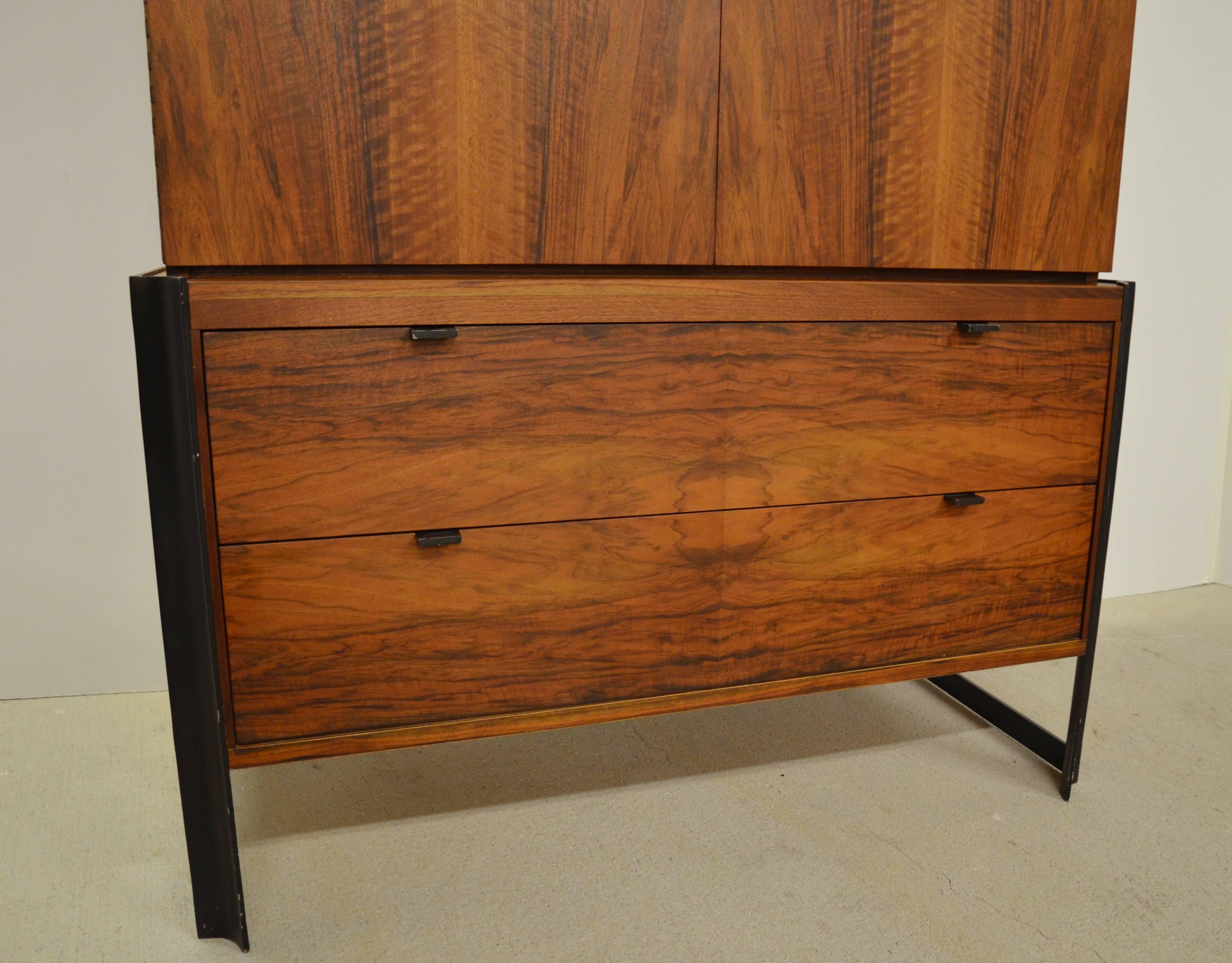 Mid-Century Romweber Wardrobe or TV Cabinet with Steel Hardware In Excellent Condition In Austin, TX