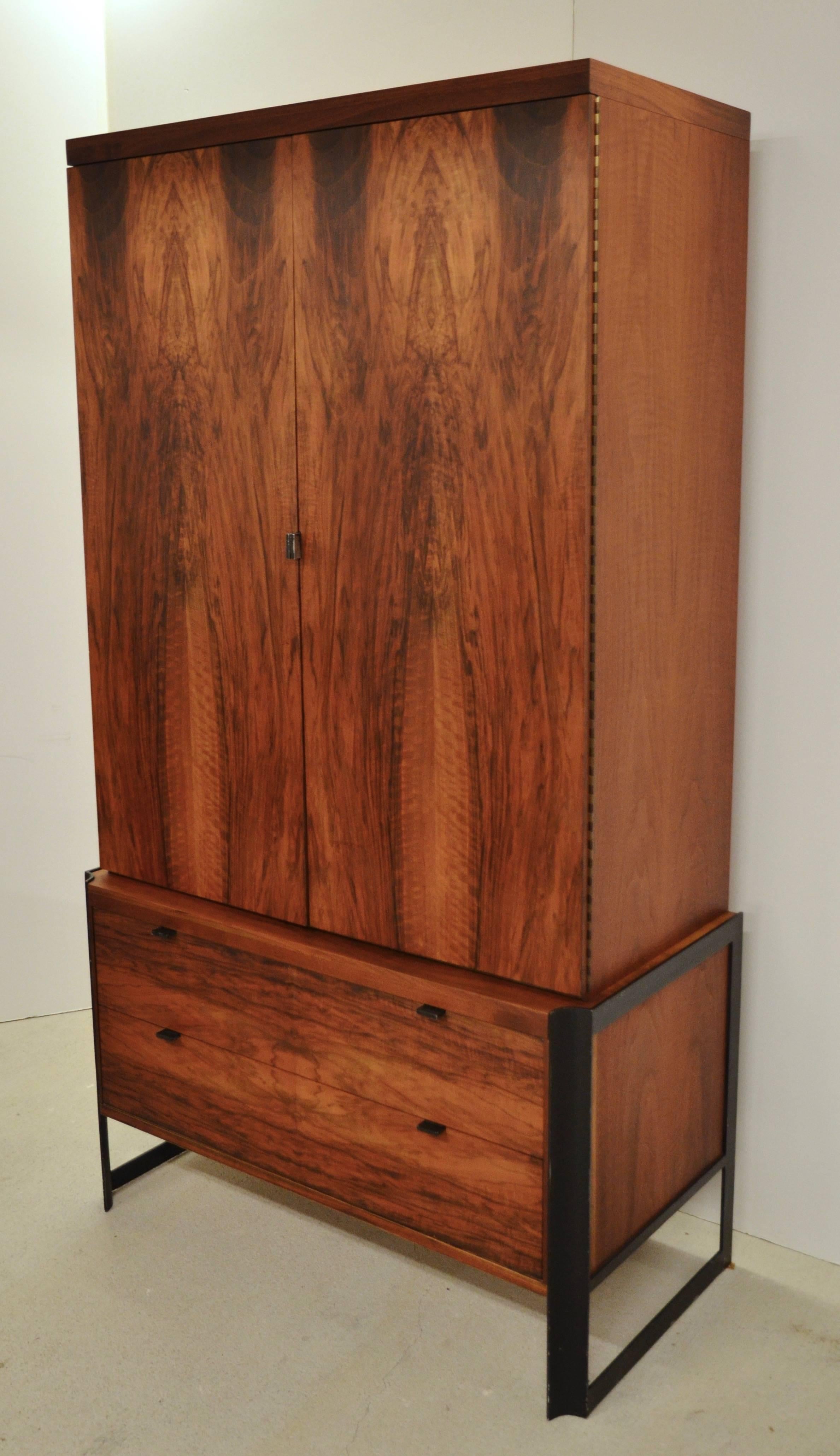 Mid-Century Modern Mid-Century Romweber Wardrobe or TV Cabinet with Steel Hardware