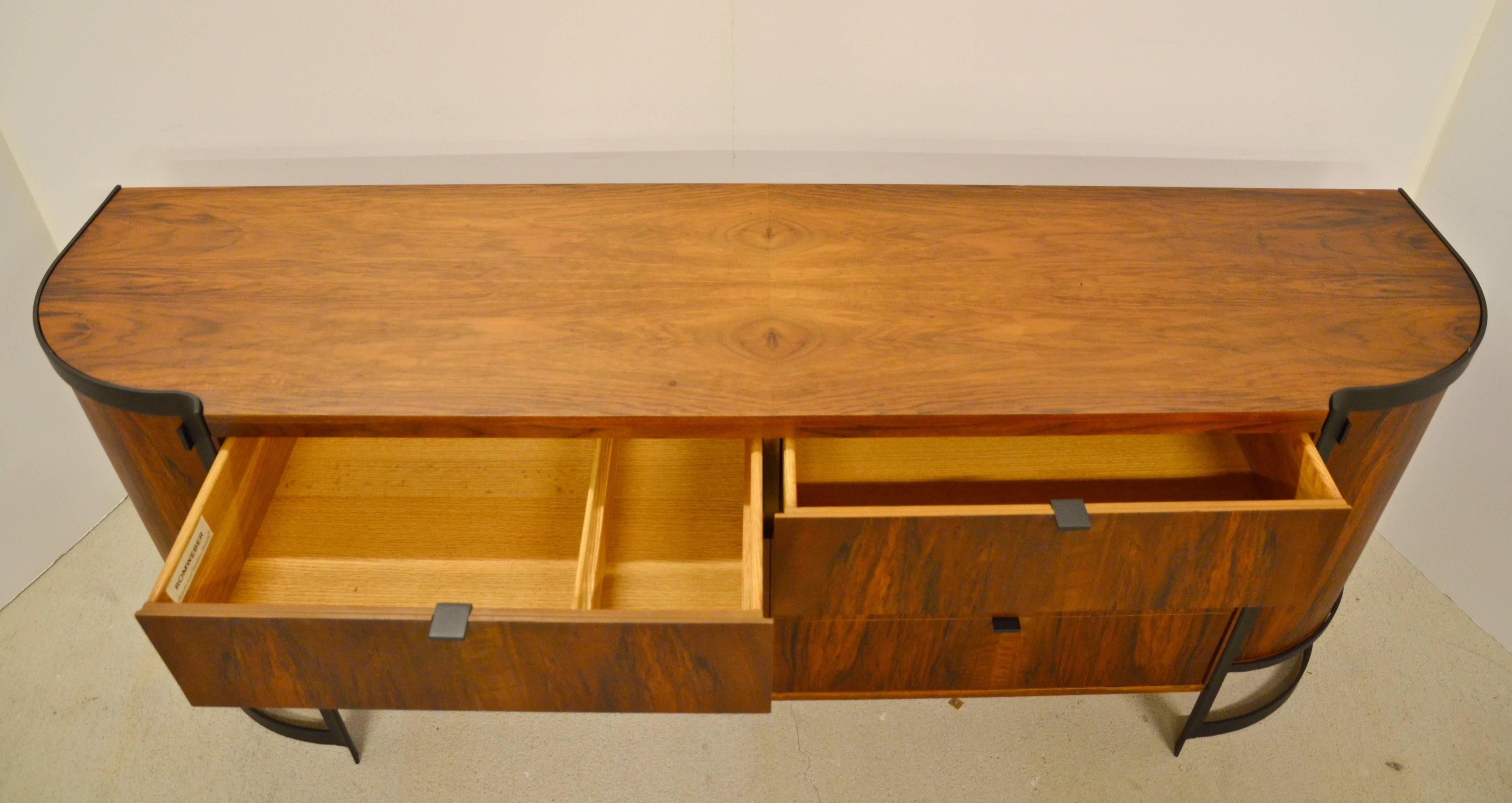 Wood Mid-Century Romweber Dresser or Sideboard with Steel Hardware