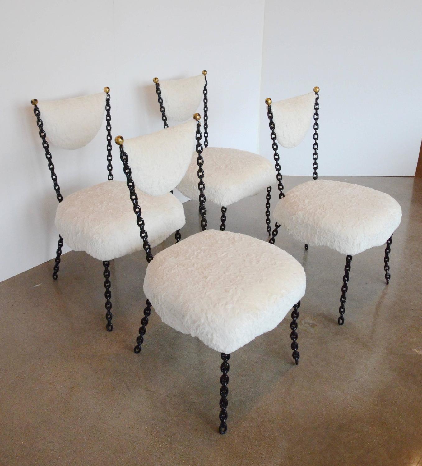 Chain Chairs in the Style of Jean Royère For Sale at 1stdibs