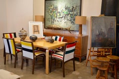 1970s Bentwood Dining Chairs in New Pendleton Blanket Upholstery, Set of Six
