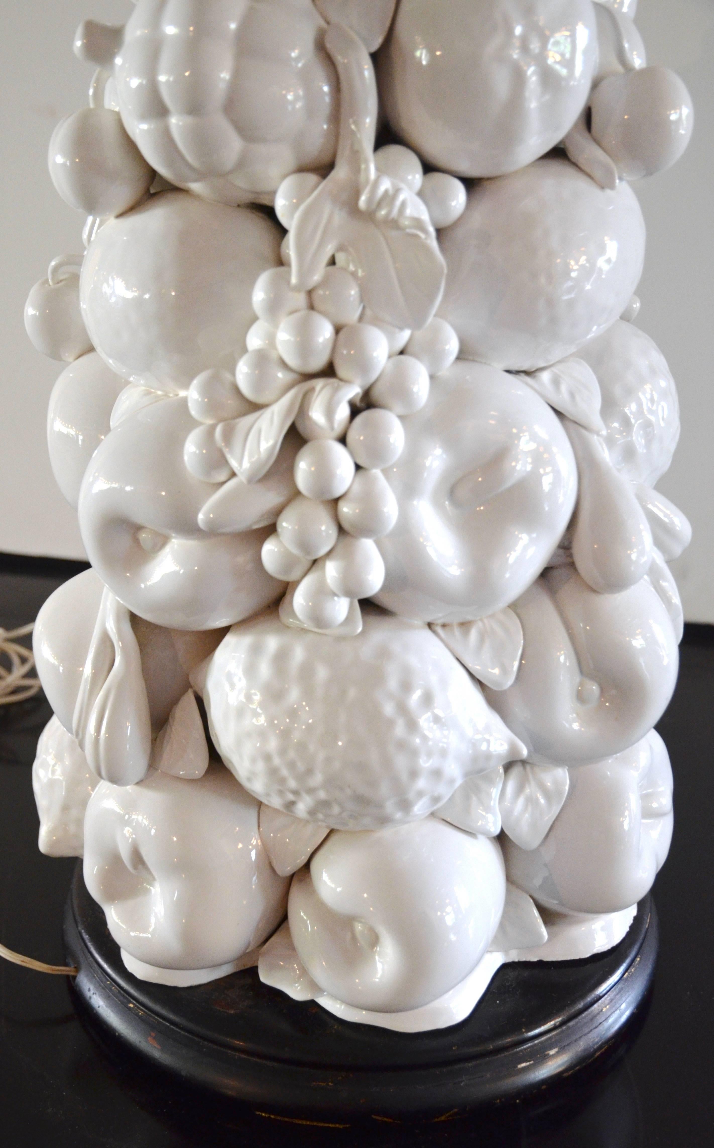 white ceramic fruit topiary