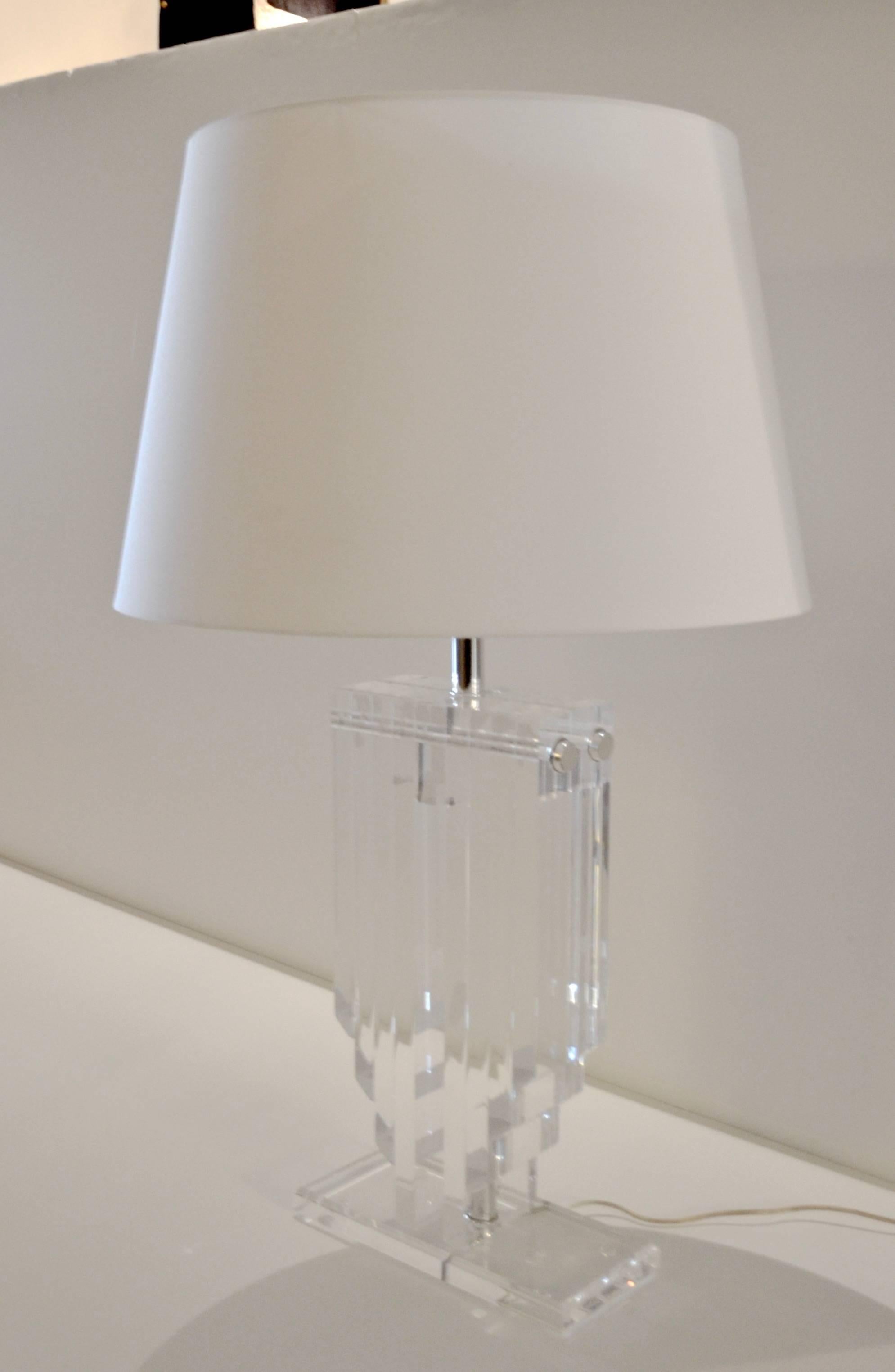 karl springer lucite lamp